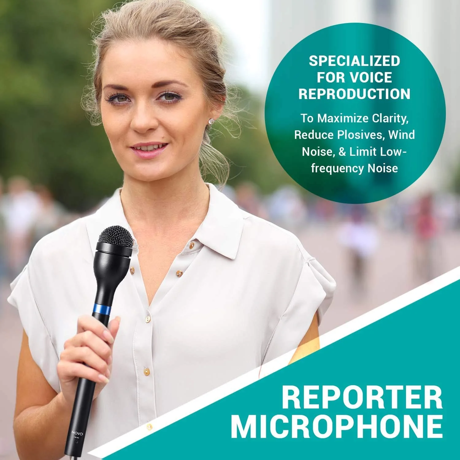 Movo HM-M2 Dynamic Omnidirectional Handheld Interview Microphone with 3-Pin XLR Connector - Image 2