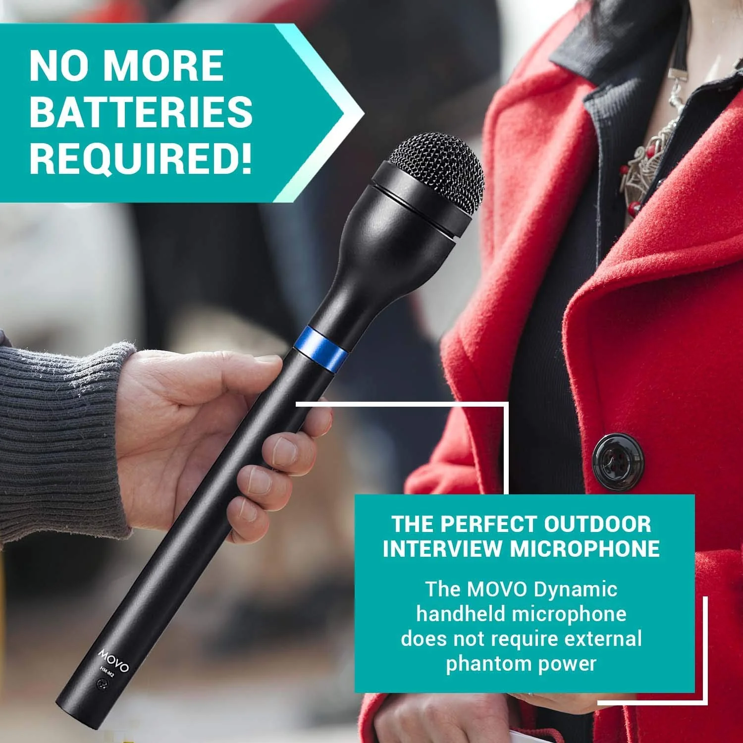 Movo HM-M2 Dynamic Omnidirectional Handheld Interview Microphone with 3-Pin XLR Connector - Image 3