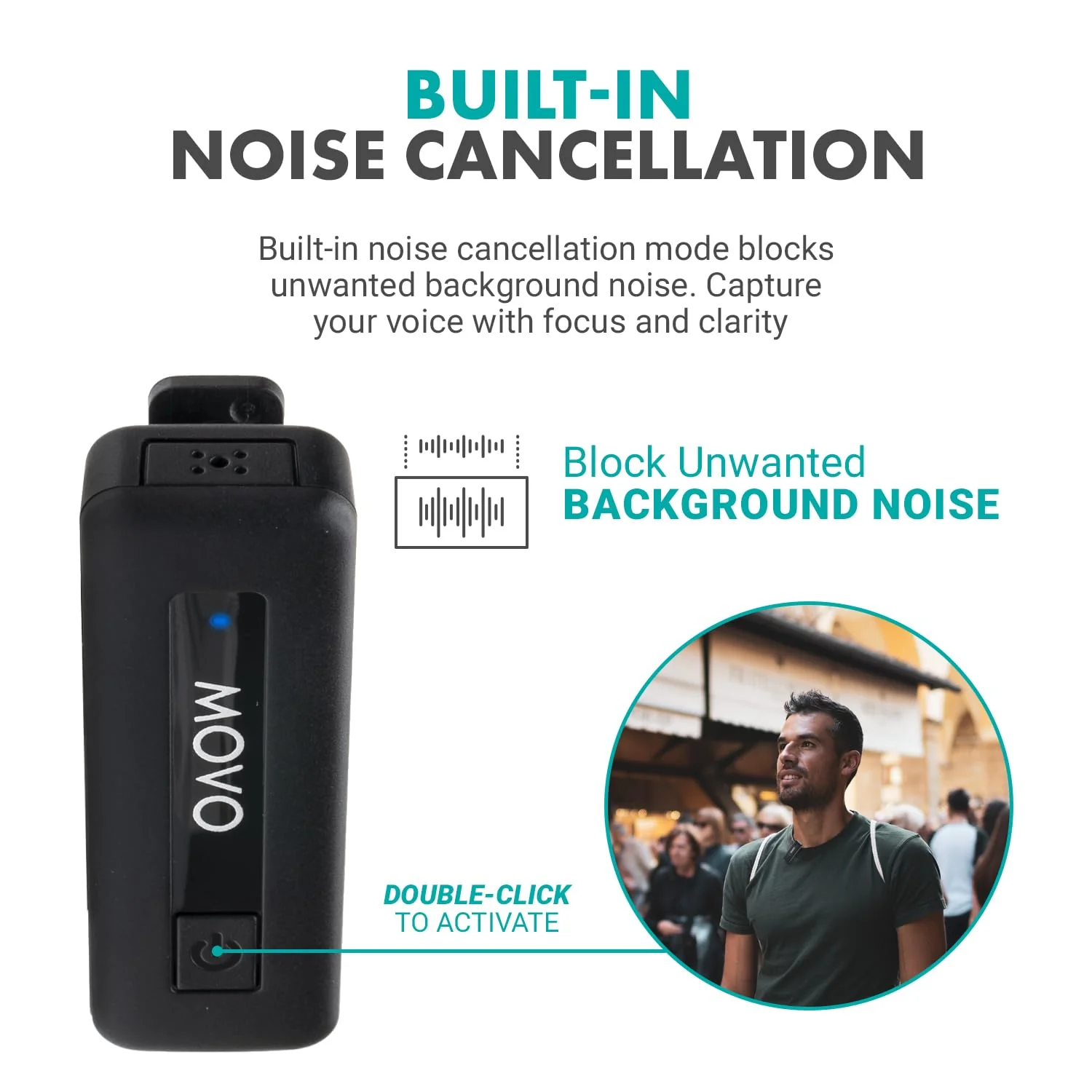 Movo Mini USB-C Duo Wireless Microphone for iPhone 15/16/17 and up - Ultracompact Microphone for iPhone 15/16/17 with Clip on Wireless Lavalier Mic 2 Transmitters - Image 6