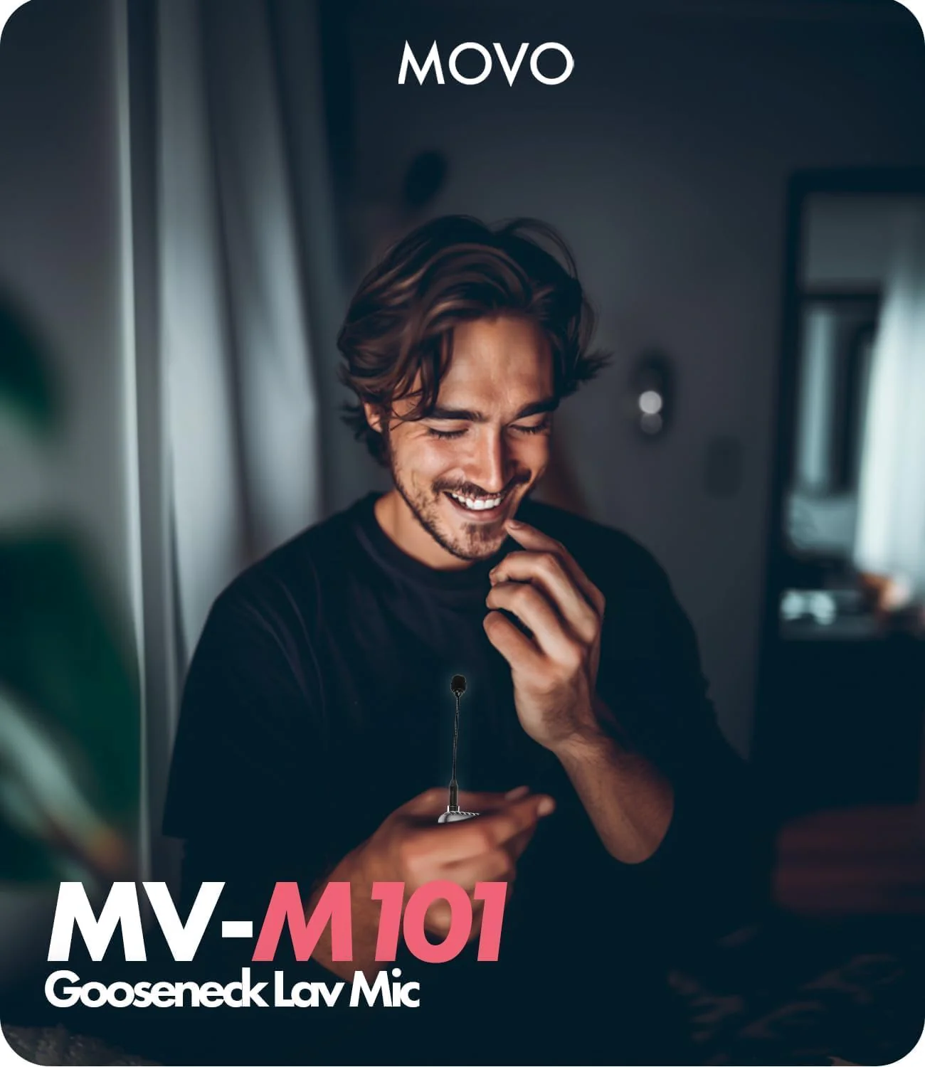 Movo MV-M101 Gooseneck Omnidirectional Lavalier Microphone- Compatible with DJI Mic/Rode Wireless Go Series Wireless Transmitters - Lapel Mic for Interviews and Content Creators (TRS 3.5mm) - 2 Pack - Image 2