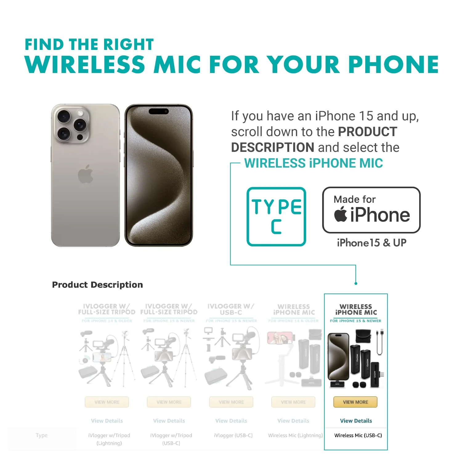 Movo Wireless Mini DI Duo iPhone Microphone for Video Recording - Wireless Microphone for iPhone with Clip on Lavalier Microphone for iPhone 10 HR Battery 164FT Range, Wireless Mic for iPhone, Black 2 Transmitters - Image 5