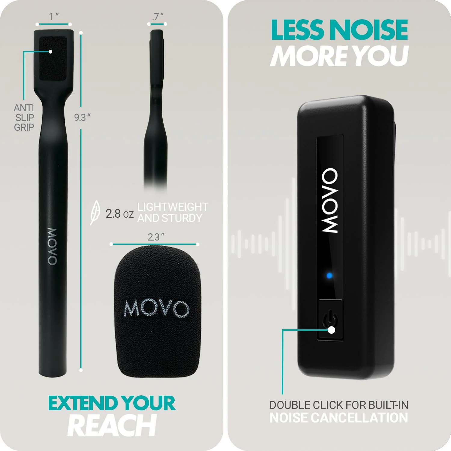 Movo Wireless Mini UC Duo Dual Ultra Compact Wireless Lavalier Microphones for iPhone 15/16/17 with Handheld Adapter - Lapel Mic with Handle Mount for Content Creators, Interviews, Reporting and More USB-C DUO - Image 3