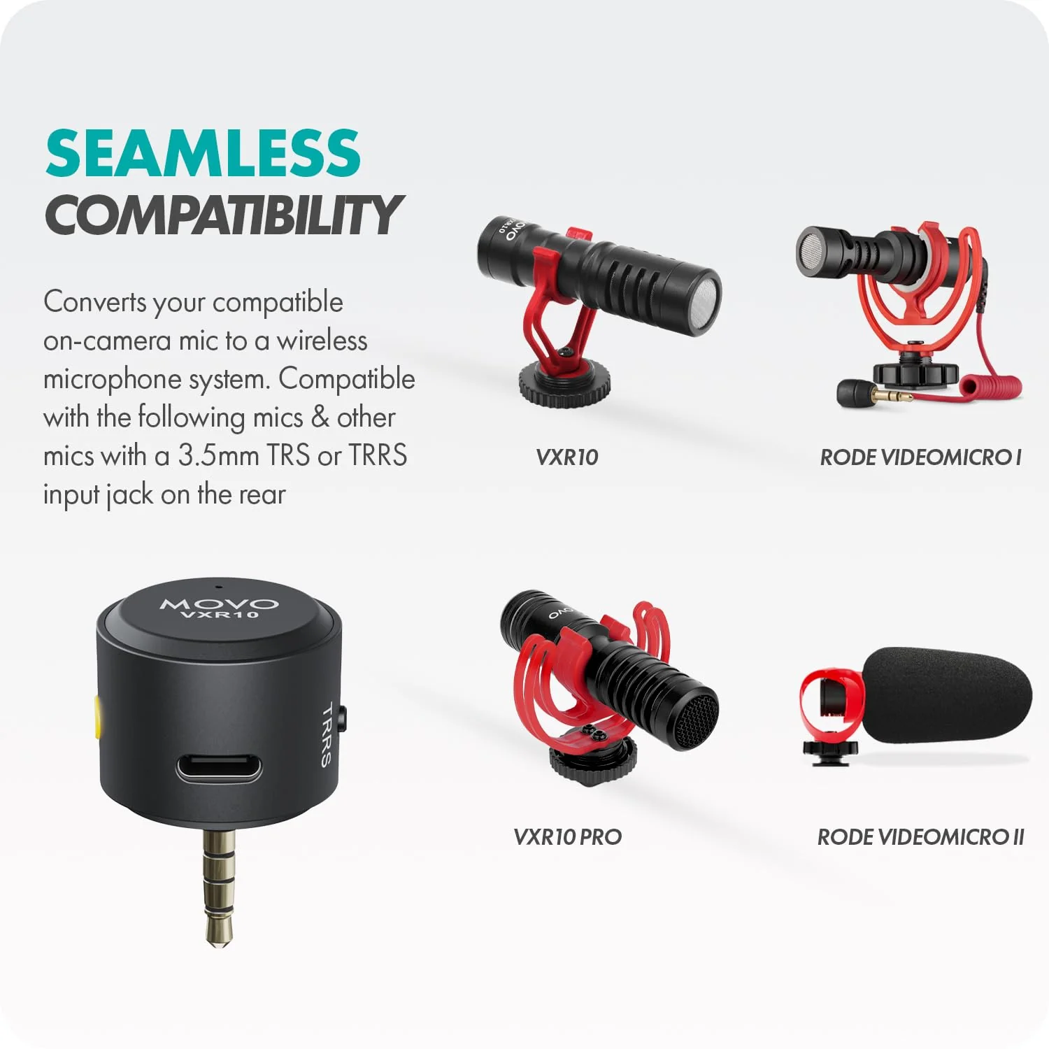 Movo WM-VXR10 Wireless Shotgun Mic Adapter for iPhone/Lightning Devices - Compatible VXR10, VXR10-PRO and Rode VideoMicro Lightning - Image 4
