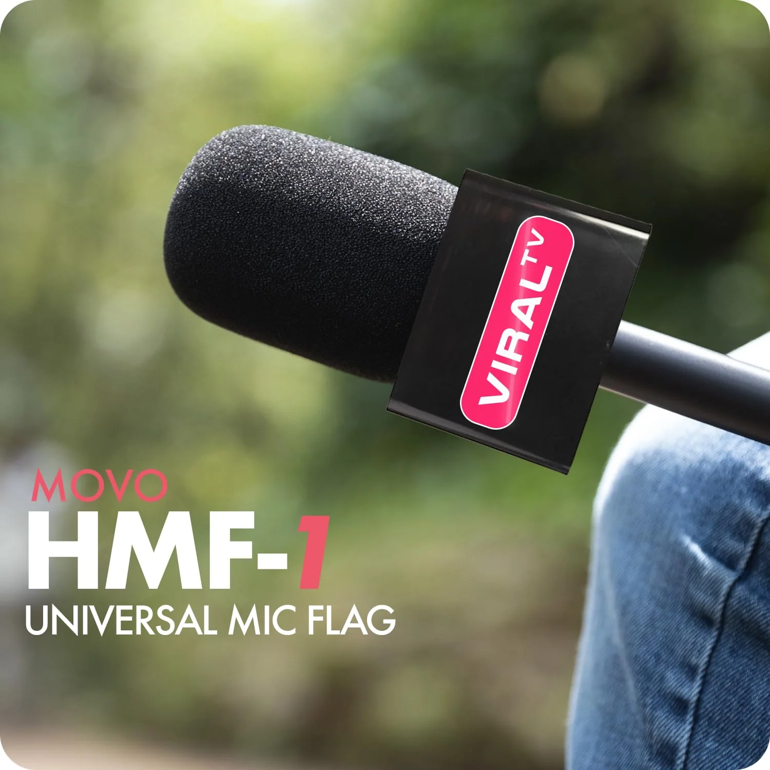 Movo WMX-HM Wireless Interview Microphone Adapter w/Mic Flag and Mic Stand - Compatible with DJI Mic, Rode Wireless GO, Hollyland Lark, and More - for Podcasting, Interviews, and Content Creation - Image 7