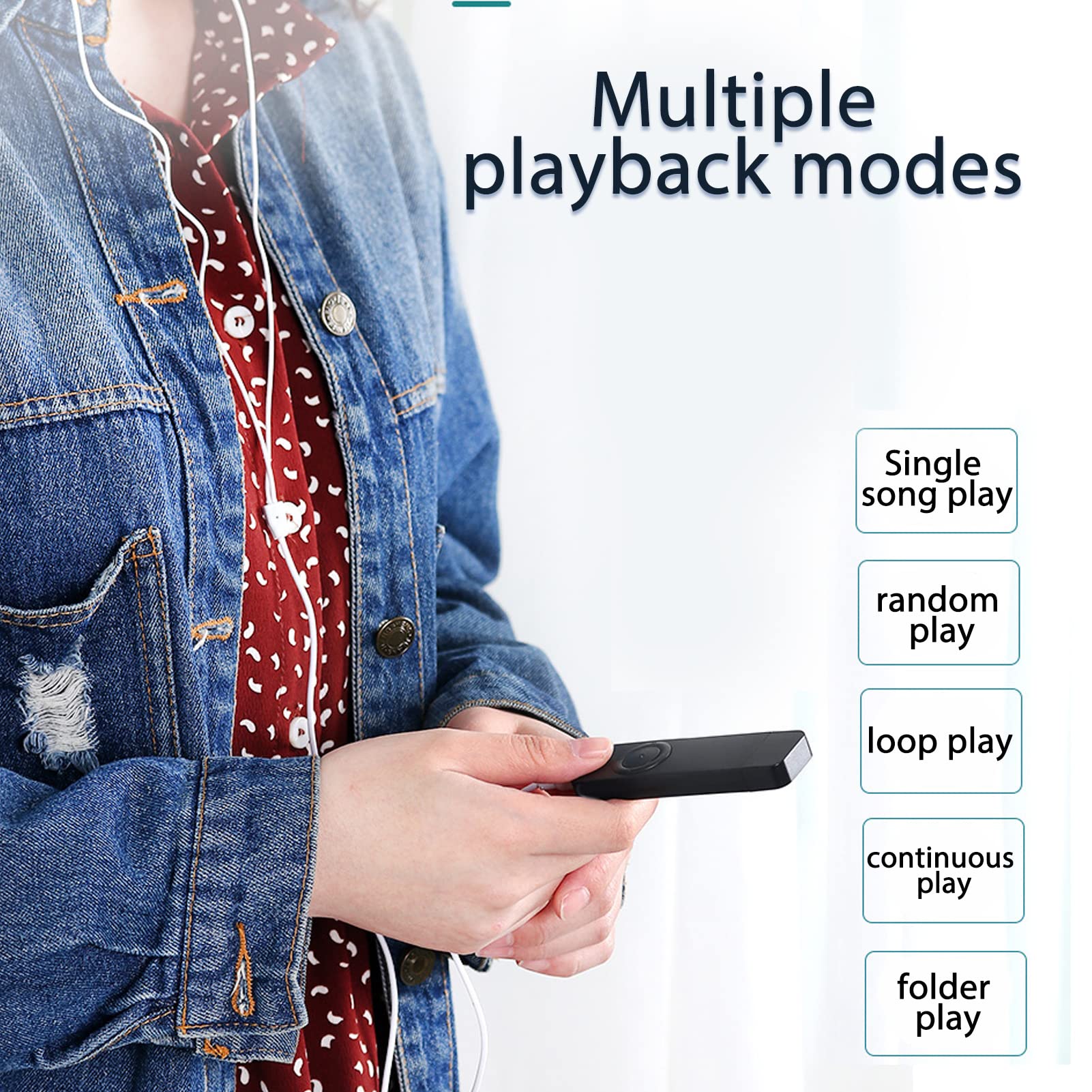 MP3 Player 8GB Expandable Memory, Lossless Sound, Portable Music Player for OTG Support, Long Battery Life (Black) Black - Image 6