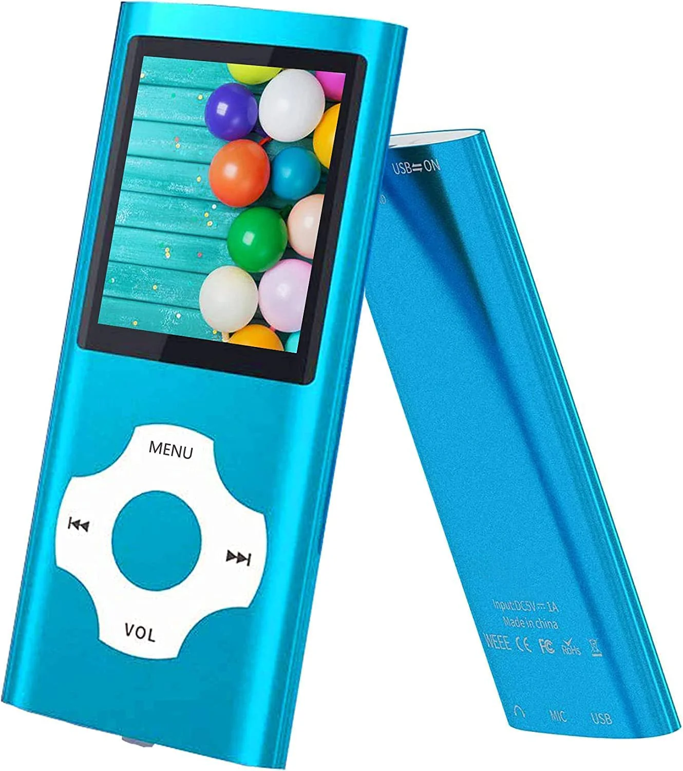 MP3 Player, Hotechs MP3 Music Player with 32GB Memory SD Card Slim Classic Digital LCD 1.82'' Screen MINI USB Port with FM Radio, Voice Record Blue - Image 7
