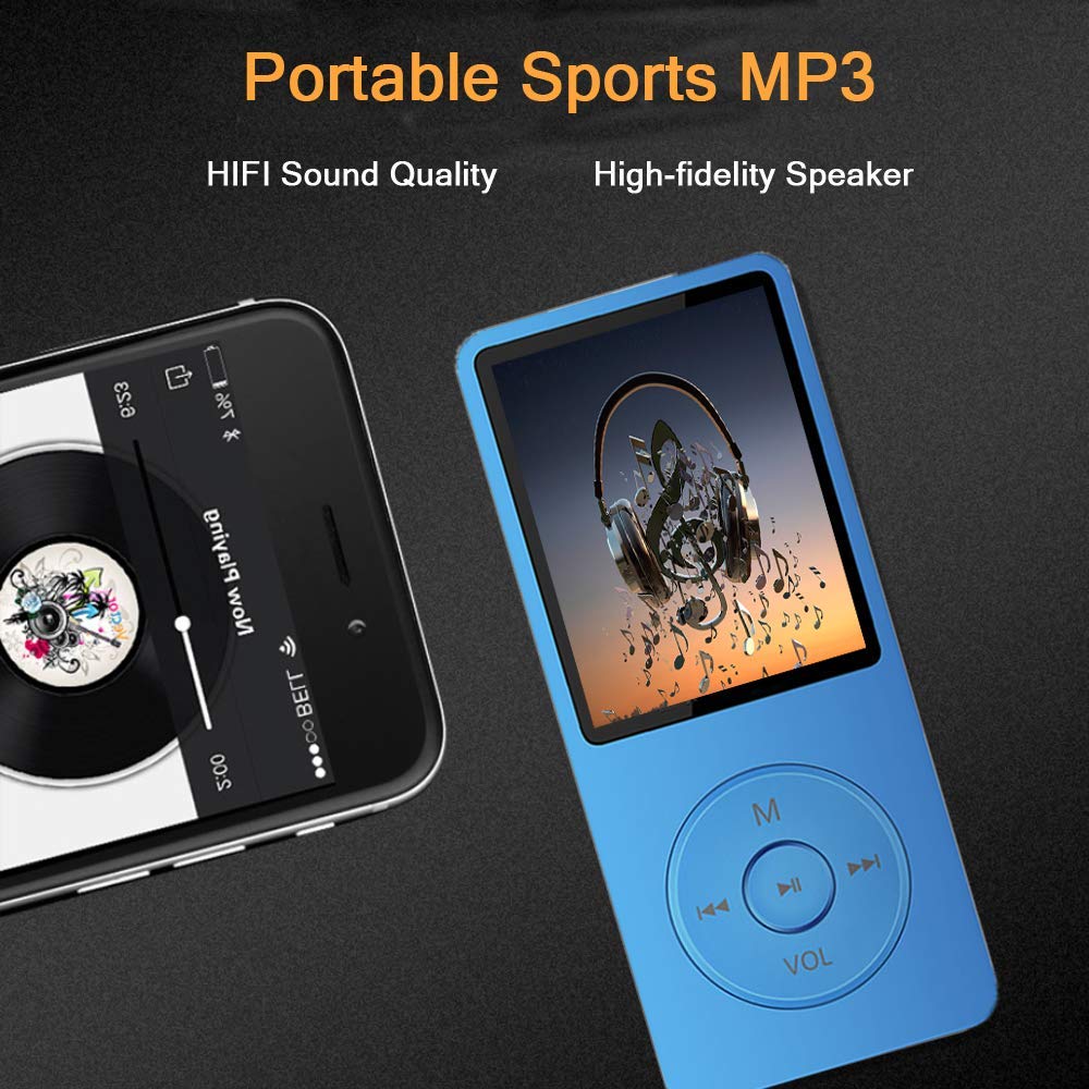 MP3 Player, Music Player with 16GB Micro SD Card, Build-in Speaker/Photo/Video Play/FM Radio/Voice Recorder/E-Book Reader, Supports up to 128GB (Dark Blue) Dark blue - Image 3