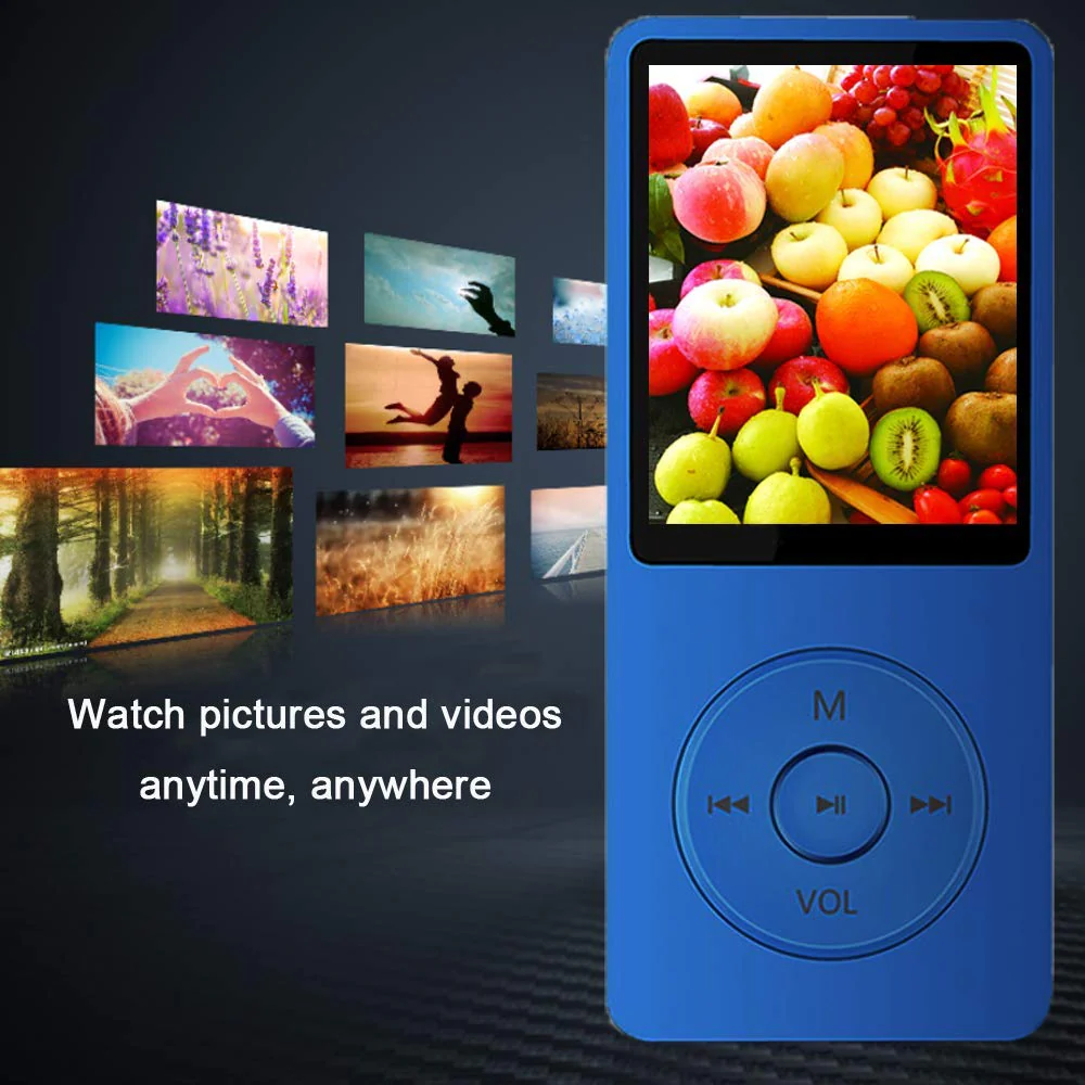 MP3 Player, Music Player with 16GB Micro SD Card, Build-in Speaker/Photo/Video Play/FM Radio/Voice Recorder/E-Book Reader, Supports up to 128GB (Dark Blue) Dark blue - Image 5