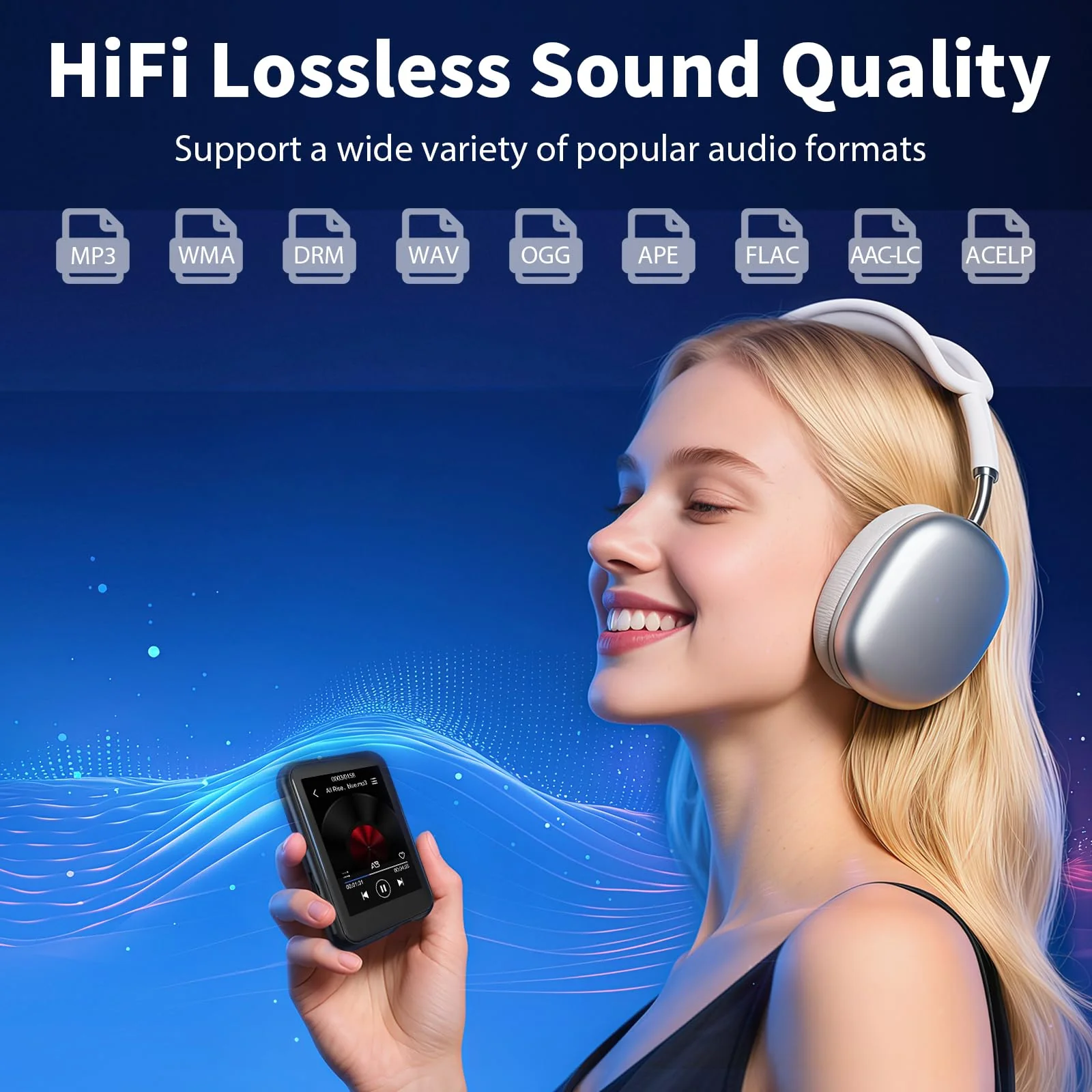 MP3 Player with Bluetooth 5.3, 16GB 2.4-Inch Full Touchscreen Music Player for Kids, FM Radio, Voice Recorder, Hi-Fi Sound, E-Book, Earphones Included Black - Image 4