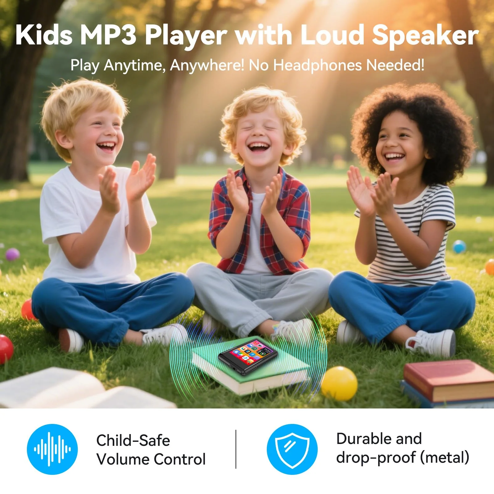 MP3 Player with Bluetooth 5.4,Portable Music Player with Speaker,FM Radio,Voice Recording,for Kids, Full Touch Screen Easy to Use,Max 512GB Expand, Earphones Included 16GB - Image 2