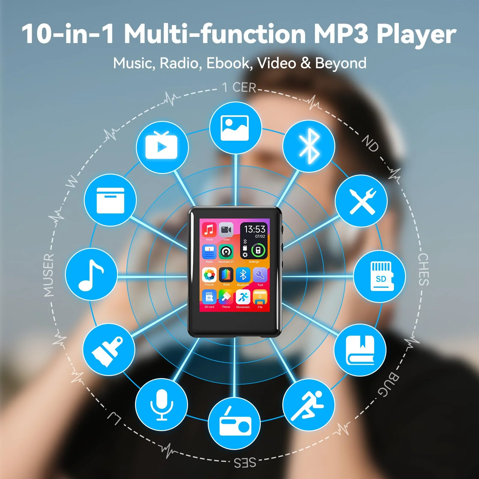 MP3 Player with Bluetooth 5.4,Portable Music Player with Speaker,FM Radio,Voice Recording,for Kids, Full Touch Screen Easy to Use,Max 512GB Expand, Earphones Included 16GB - Image 6