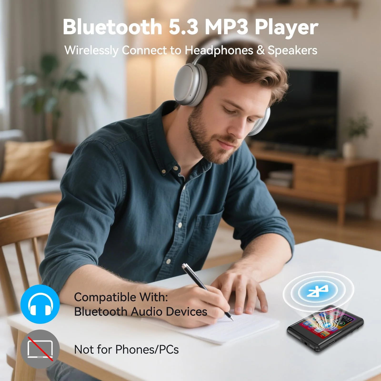 MP3 Player with Bluetooth 5.4, Touch Screen Music Player with Speaker, FM Radio, Voice Recording, Supports 512GB SD Card and Includes Earphones for Portable Use During Running and Sports 16GB - Image 5