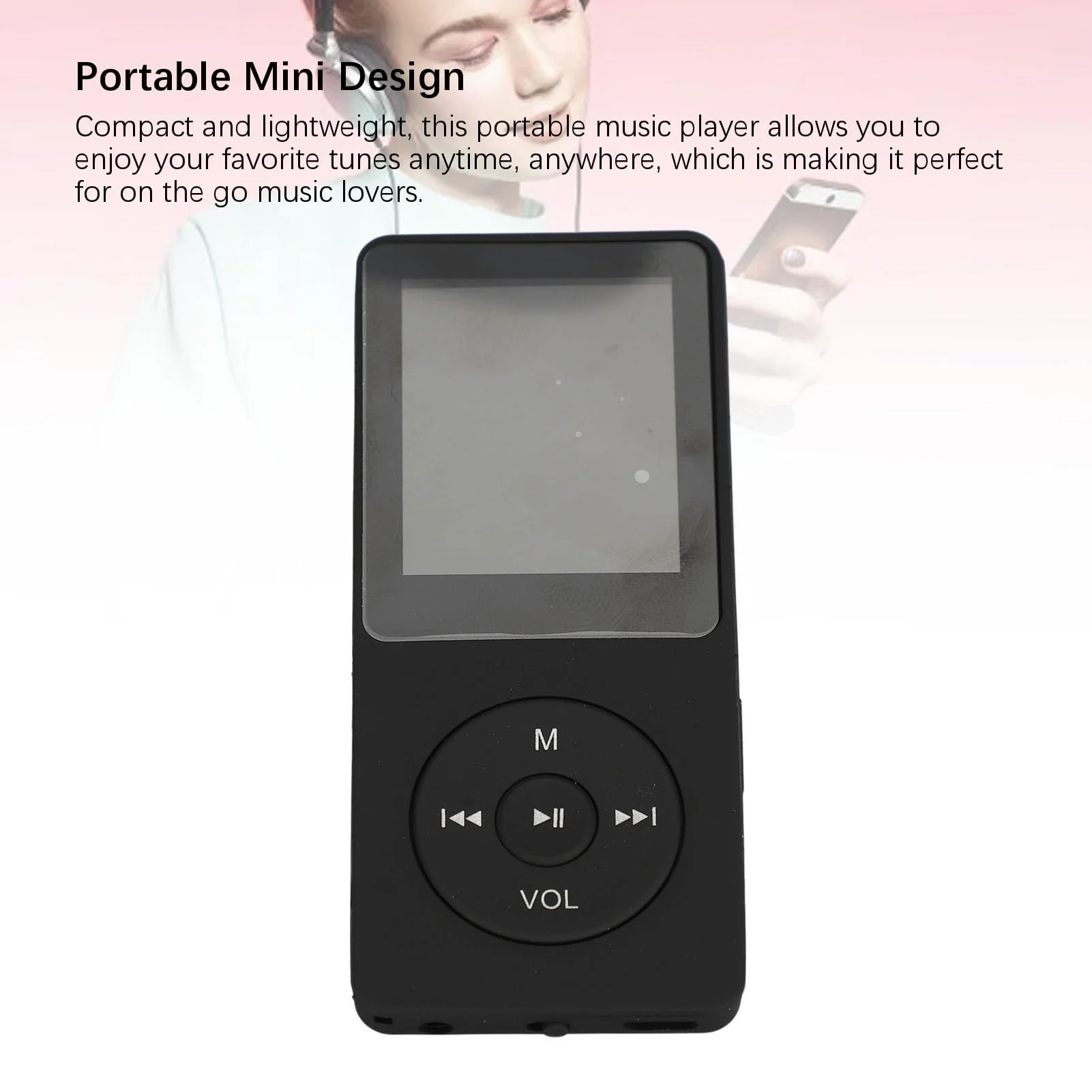 MP3 Player with Bluetooth, HiFi Sound Portable Music Player with Earphones, Music Device Mp4 MP3 Player for Kids - Image 3
