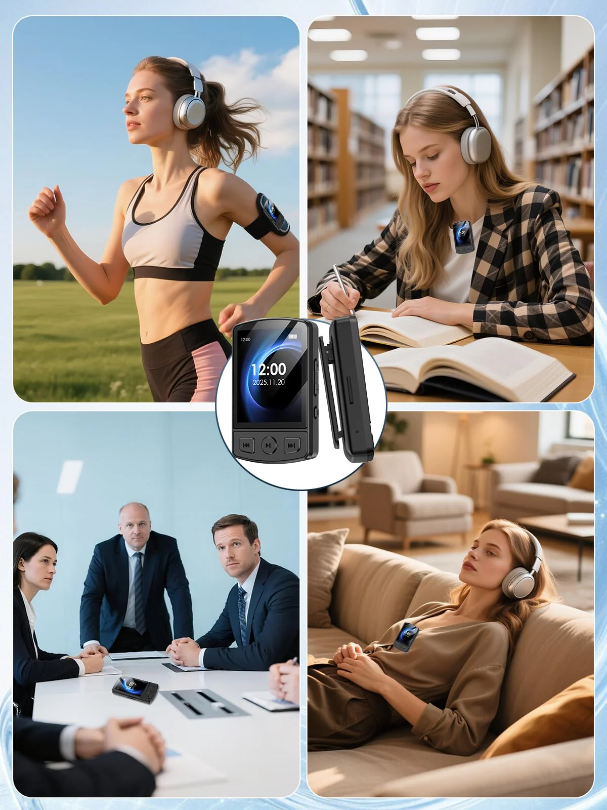 MP3 Player with Clip 64GB Mini MP3 Player with Bluetooth 5.2,Portable MP3 Music Player with Earphones,HiFi-Speaker,FM Radio,Voice Recorder,E-Book for Outdoor,Home,Sporting(Black) Black - Image 9