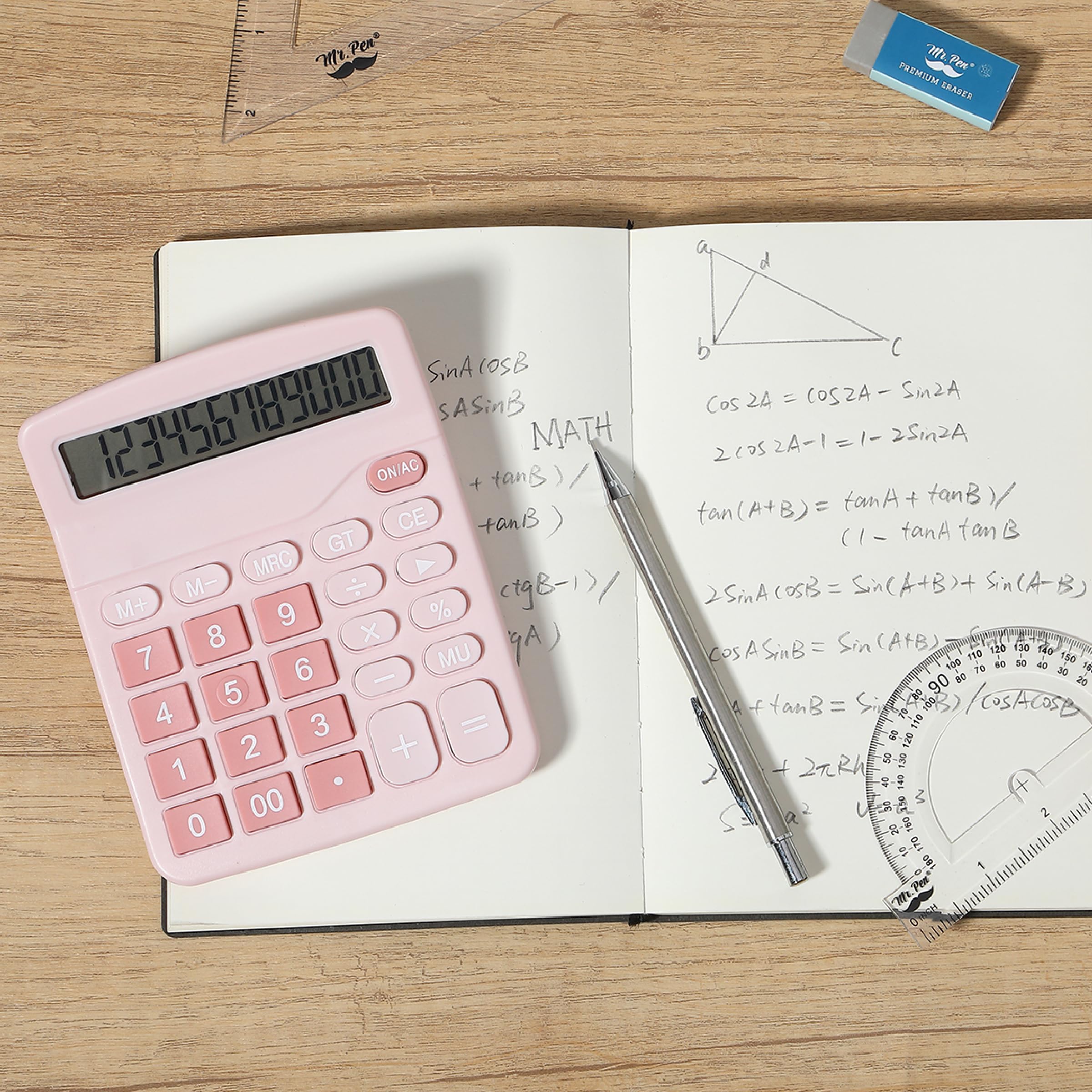 Mr. Pen- Calculator, Pink, Calculators Large Display, Standard Function Calculator, 12-Digit, Calculators Desktop, Office Calculator, Desktop Calculator, Desk Calculator Large Display, Pink Calculator - Image 8