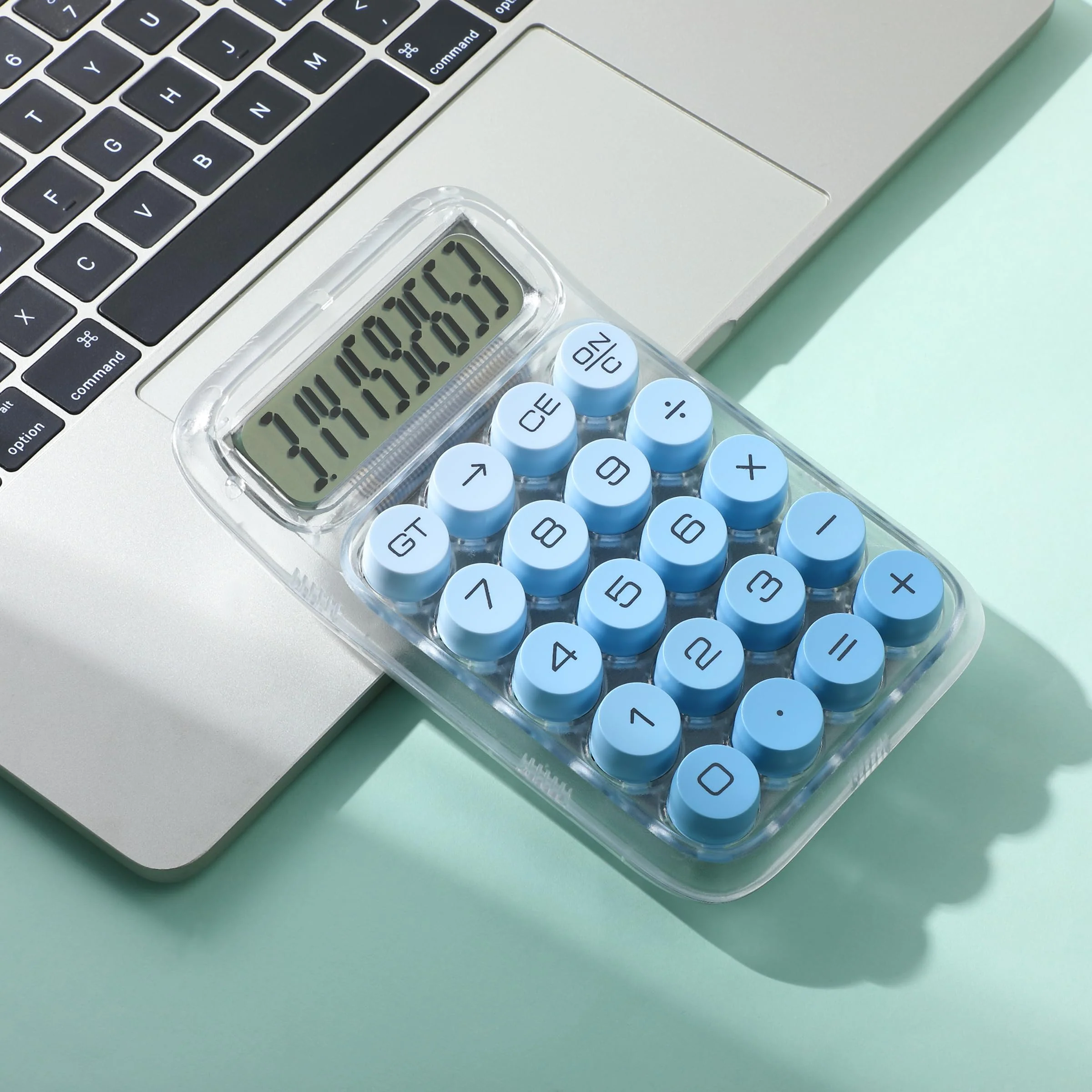 Mr. Pen- Mechanical Switch Calculator, 10 Digits, Blue Calculator, Transparent Body, Large LCD Display, Big Buttons Mechanical Calculator Desktop Calculator, Cute Calculator, Aesthetic Calculator - Image 7