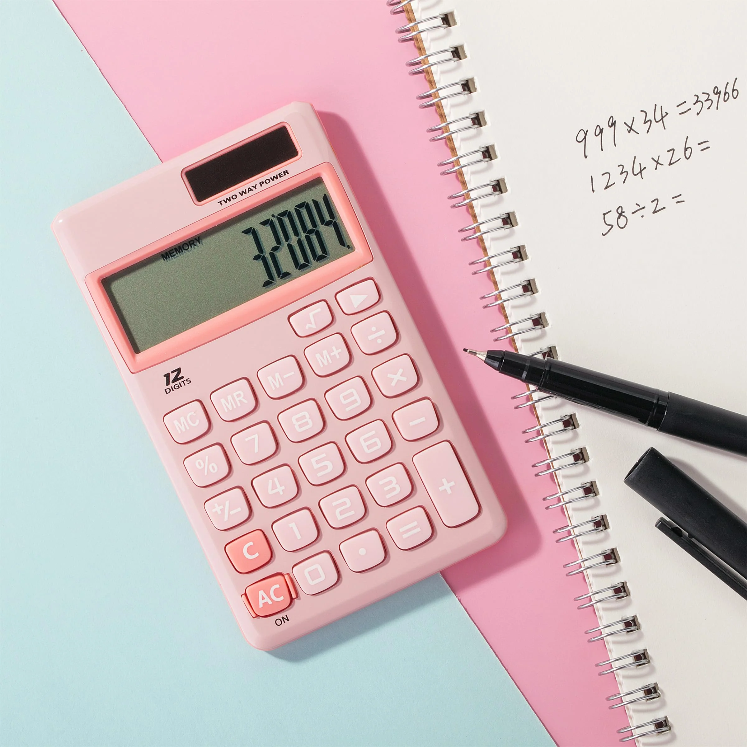 Mr. Pen- Standard Function Calculator, 12 Digits, Small Calculator, Light Pink Solar Calculator, Pocket Calculator, Simple Calculator, Basic Office Calculators, Solar Handheld Calculator - Image 5
