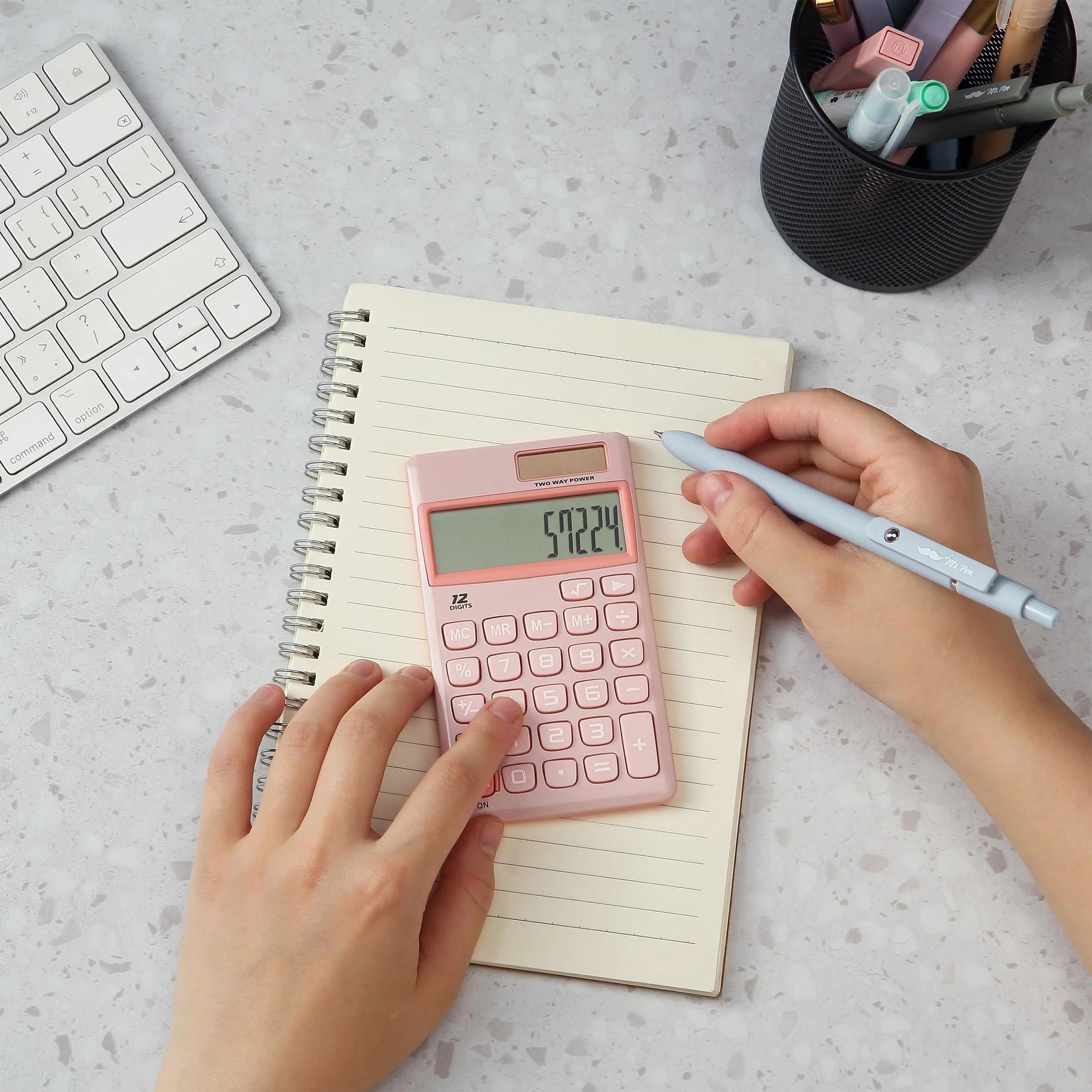 Mr. Pen- Standard Function Calculator, 12 Digits, Small Calculator, Light Pink Solar Calculator, Pocket Calculator, Simple Calculator, Basic Office Calculators, Solar Handheld Calculator - Image 6