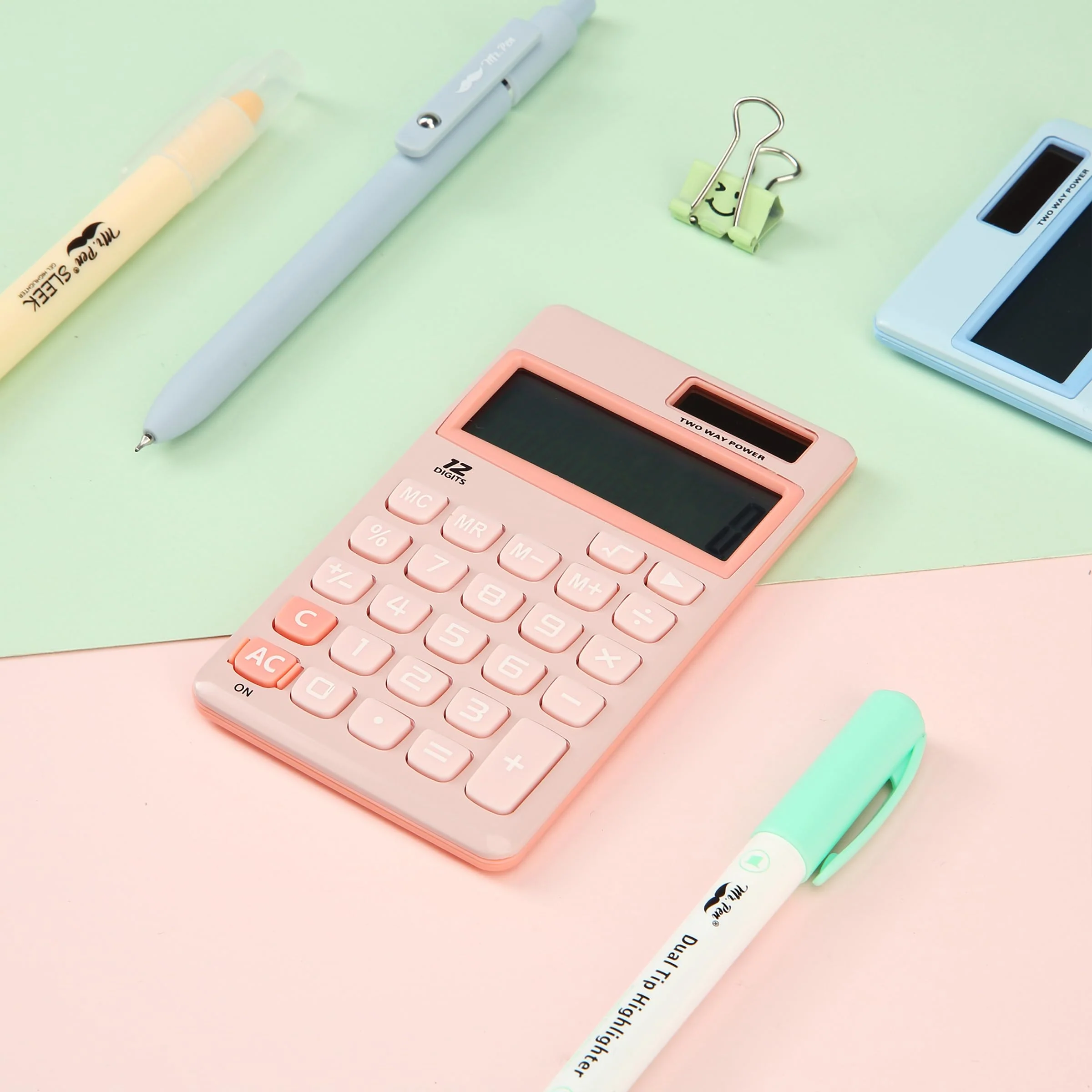 Mr. Pen- Standard Function Calculator, 12 Digits, Small Calculator, Light Pink Solar Calculator, Pocket Calculator, Simple Calculator, Basic Office Calculators, Solar Handheld Calculator - Image 7