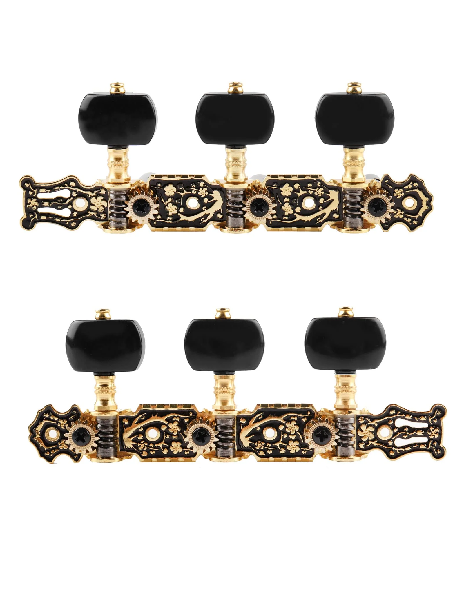 Mr.Power Guitar Tuners Machine Heads 3+3 Set Tuning Keys String Pegs Only for Classical Guitar (Long Black, Black Button) Long Black - Image 4