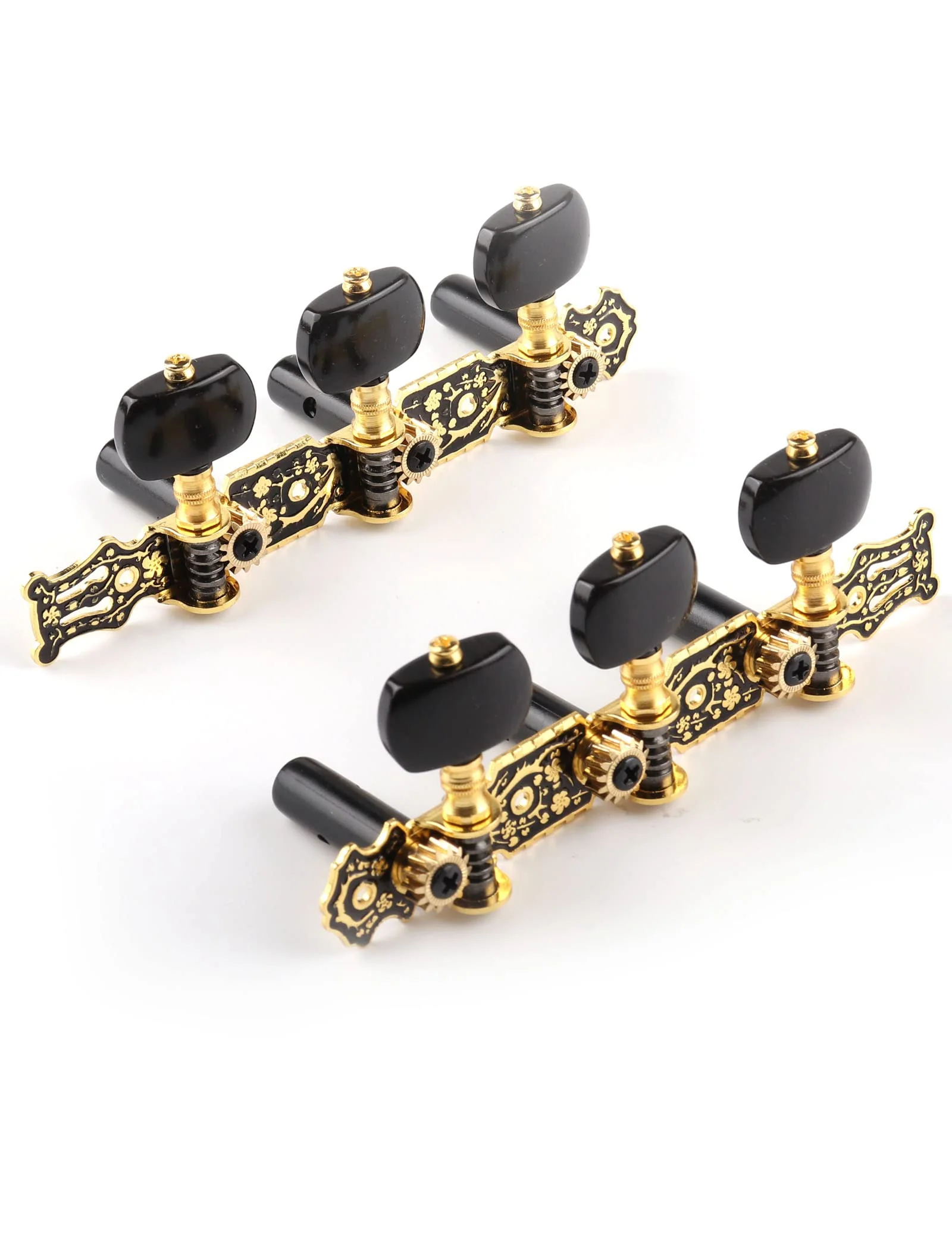 Mr.Power Guitar Tuners Machine Heads 3+3 Set Tuning Keys String Pegs Only for Classical Guitar (Long Black, Black Button) Long Black - Image 5