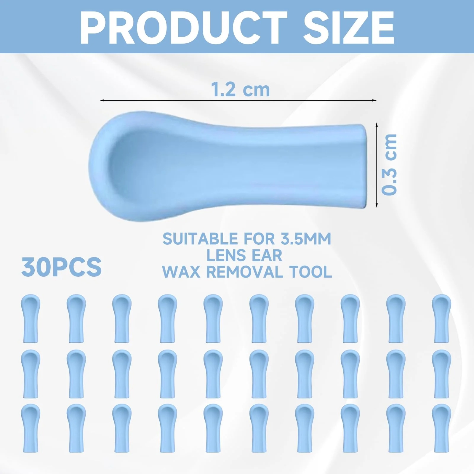 Mrltau Pack of 30 Silicone Ear Cleaner Head for Earwax Remover, Ear Spoon Accessories for Ear Wax Removal Otoscope, Replacement Tips for Ear Suckers, Ear Wax Sucker Ear Cleaner Accessories A - Image 2