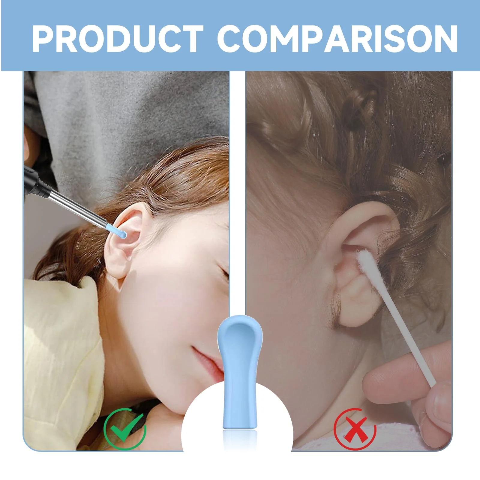 Mrltau Pack of 30 Silicone Ear Cleaner Head for Earwax Remover, Ear Spoon Accessories for Ear Wax Removal Otoscope, Replacement Tips for Ear Suckers, Ear Wax Sucker Ear Cleaner Accessories A - Image 6