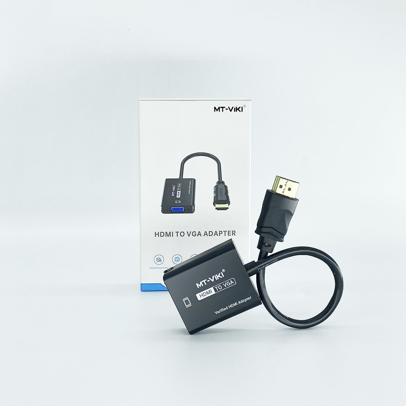 MT-VIKI HDMI to VGA Adapter, Gold-Plated HDMI Converter Male to Female, Compatible for Computer, Desktop, Laptop, Monitor, Projector, HDTV, Chromebook, Raspberry Pi, Roku, Xbox (1 Pack) 1 Pack - Image 6