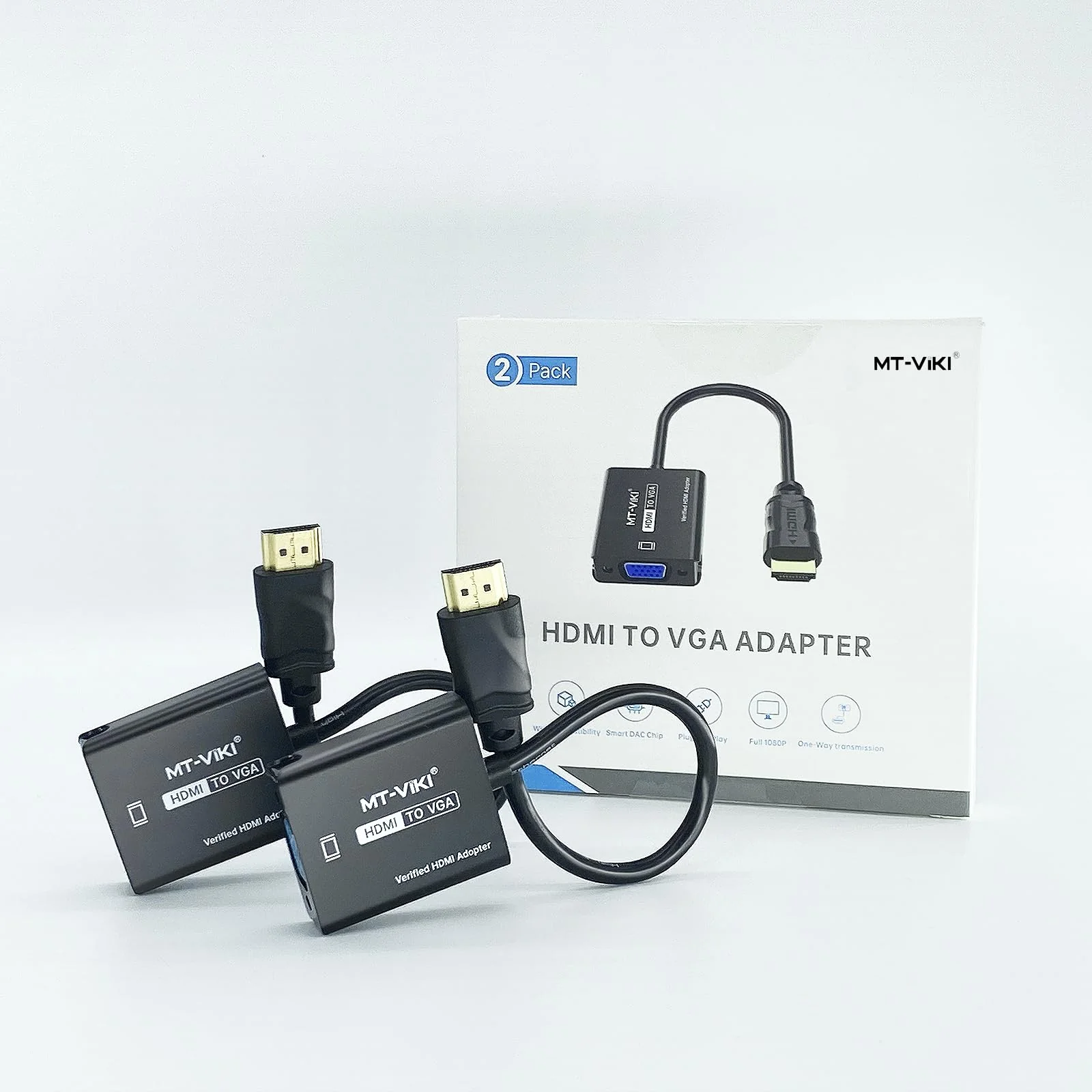 MT-VIKI HDMI to VGA Adapter, Gold-Plated HDMI Converter Male to Female, Compatible for Computer, Desktop, Laptop, Monitor, Projector, HDTV, Chromebook, Raspberry Pi, Roku, Xbox (2 Pack) 2 Pack - Image 6