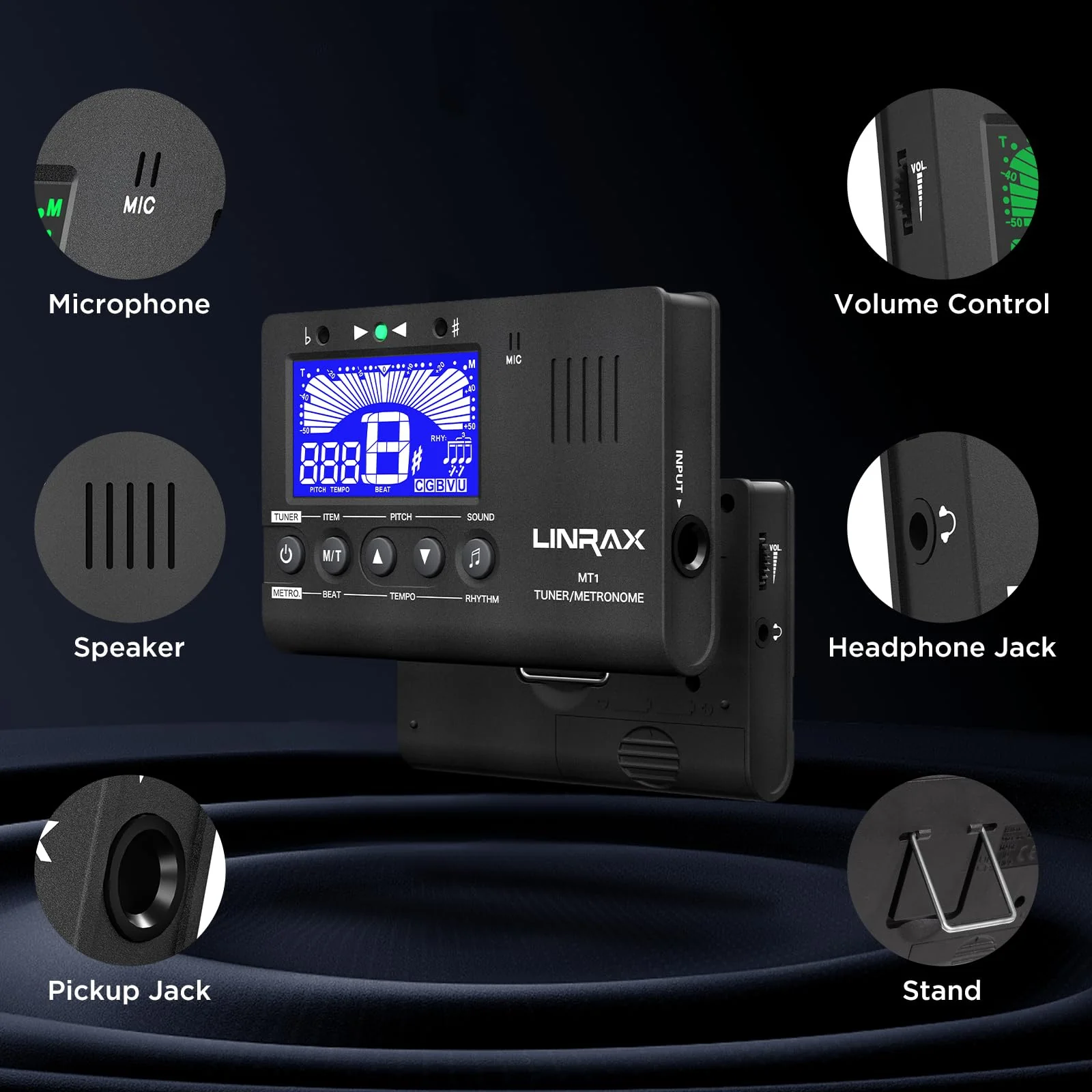 MT1 Metronome Tuner, 3 in 1 Digital Metronome Tuner Tone Generator for Guitar Bass Ukulele Violin Saxophone Trumpet Clarinet Flute, Precise Tempo and Beat, Chromatic Tuner for All Instruments MT1 - Image 6