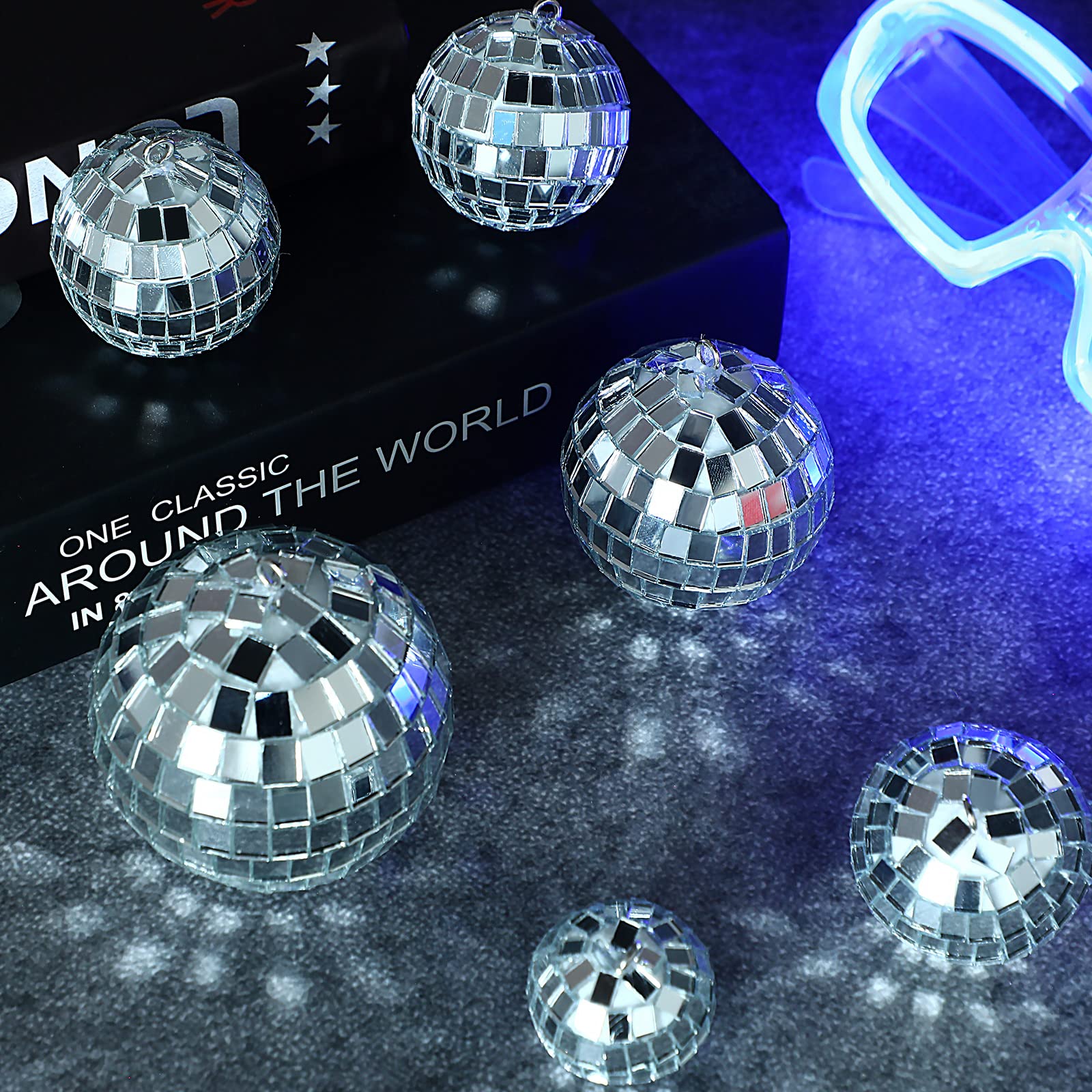 MTLEE 20 Pcs Mini Disco Ball Decoration Ornaments Hanging Mirror Disco Ball with Rope Cake Topper Different Size 70s Disco Themed Party Wedding Supplies(2.4 Inch, 2 Inch, 1.6 Inch, 1.2 Inch) 2.4 Inch, 2 Inch, 1.6 Inch, 1.2 Inch - Image 4
