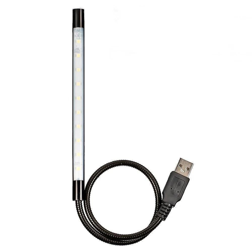 Mudder Portable USB Flexible Stick Dimmable Touch Switch LED White Light Lamp for Laptop Computer PC (Black) - Image 2
