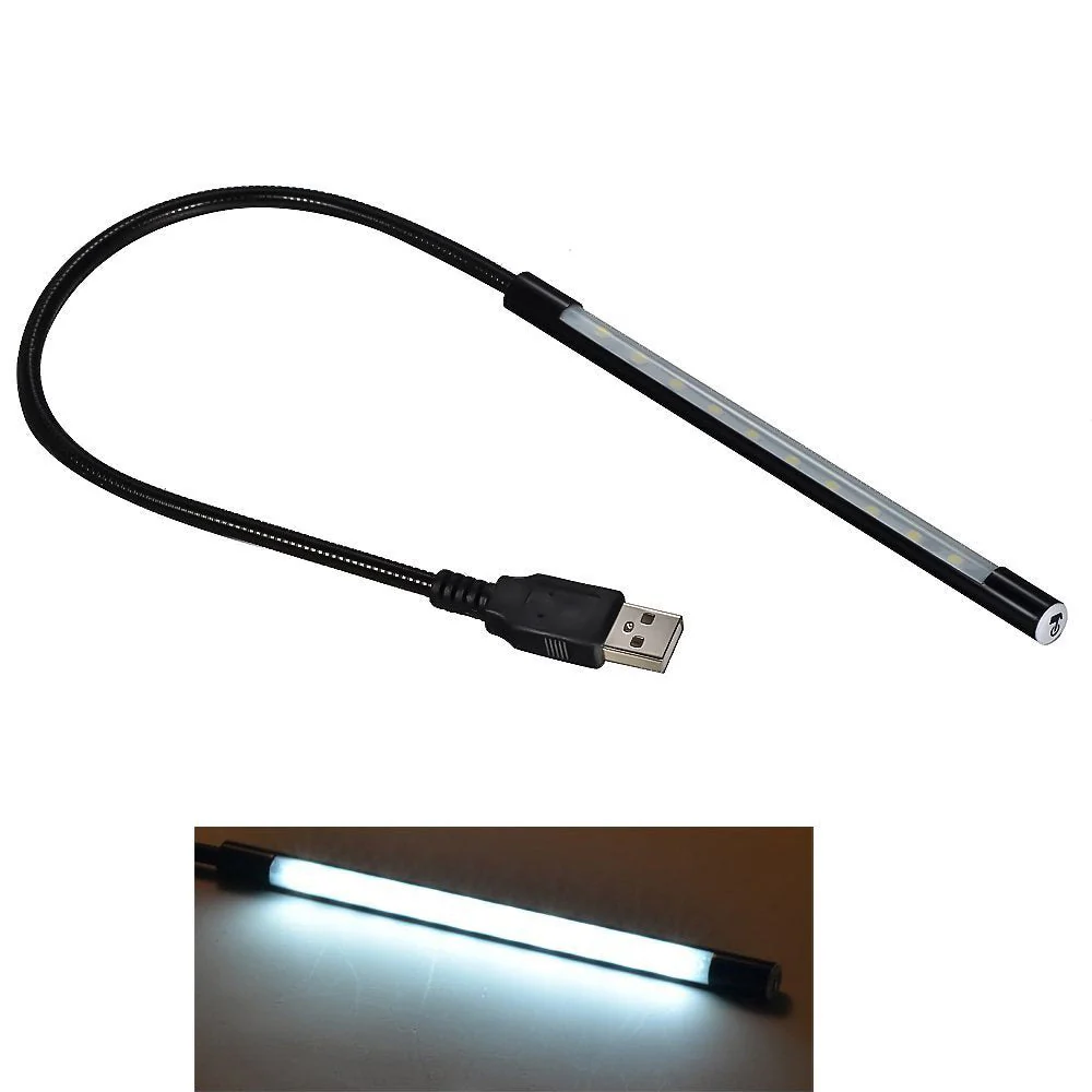 Mudder Portable USB Flexible Stick Dimmable Touch Switch LED White Light Lamp for Laptop Computer PC (Black) - Image 3