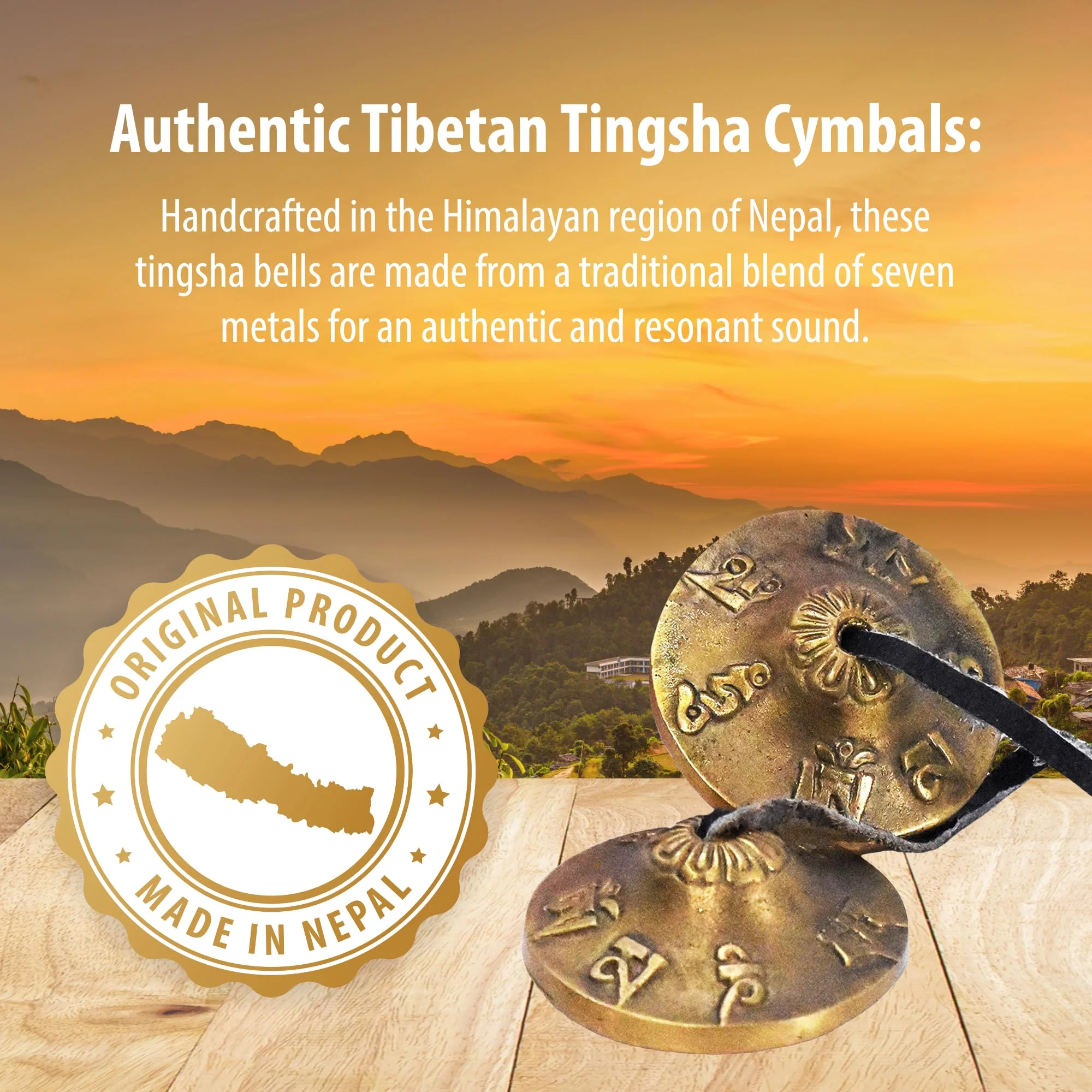 Mudra Crafts Tibetan Tingsha Bells - Yoga Chimes with Tingsha Cymbals for Meditation 2.5 Inches Plain - Image 5