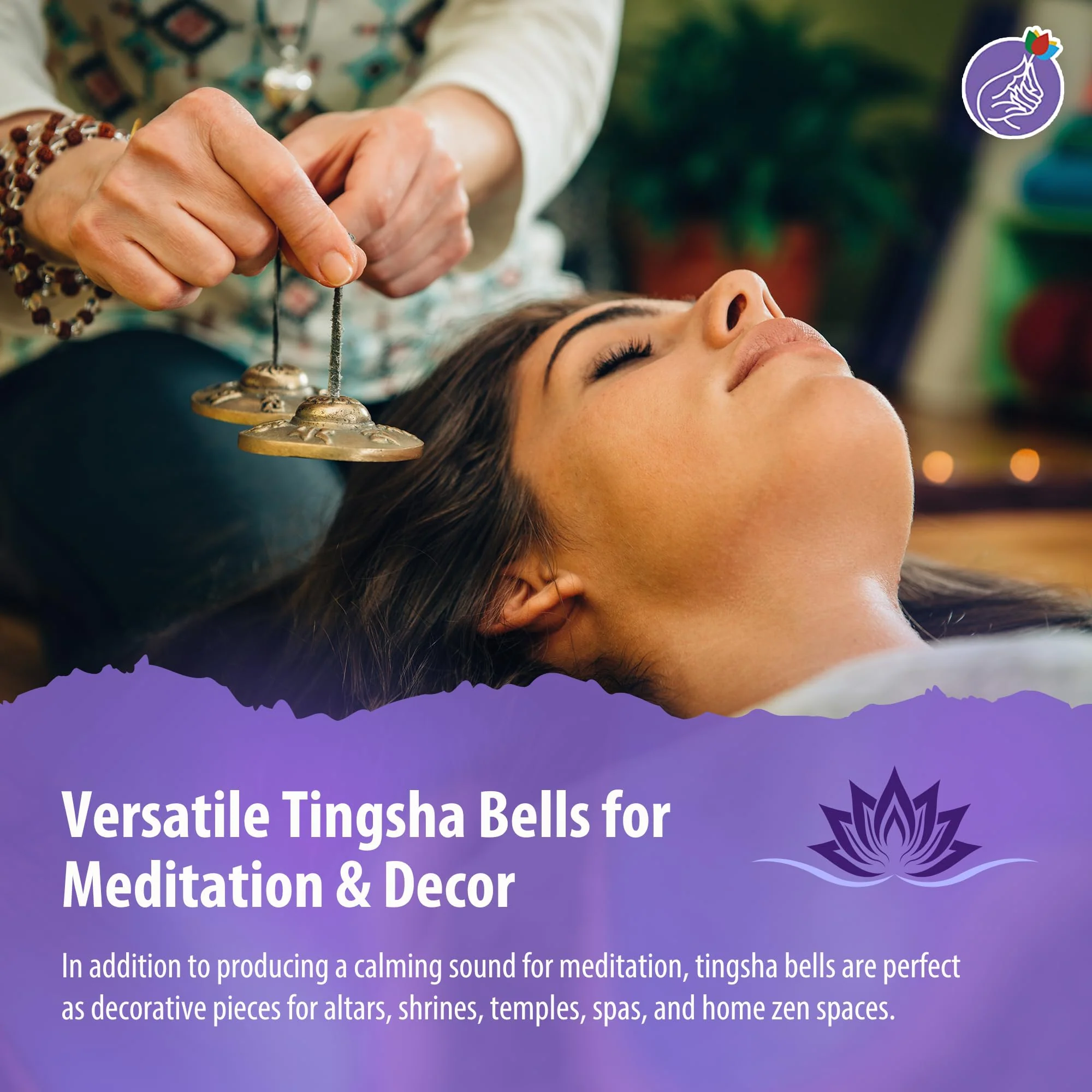 Mudra Crafts Tibetan Tingsha Bells - Yoga Chimes with Tingsha Cymbals for Meditation 2.5 Inches Plain - Image 6