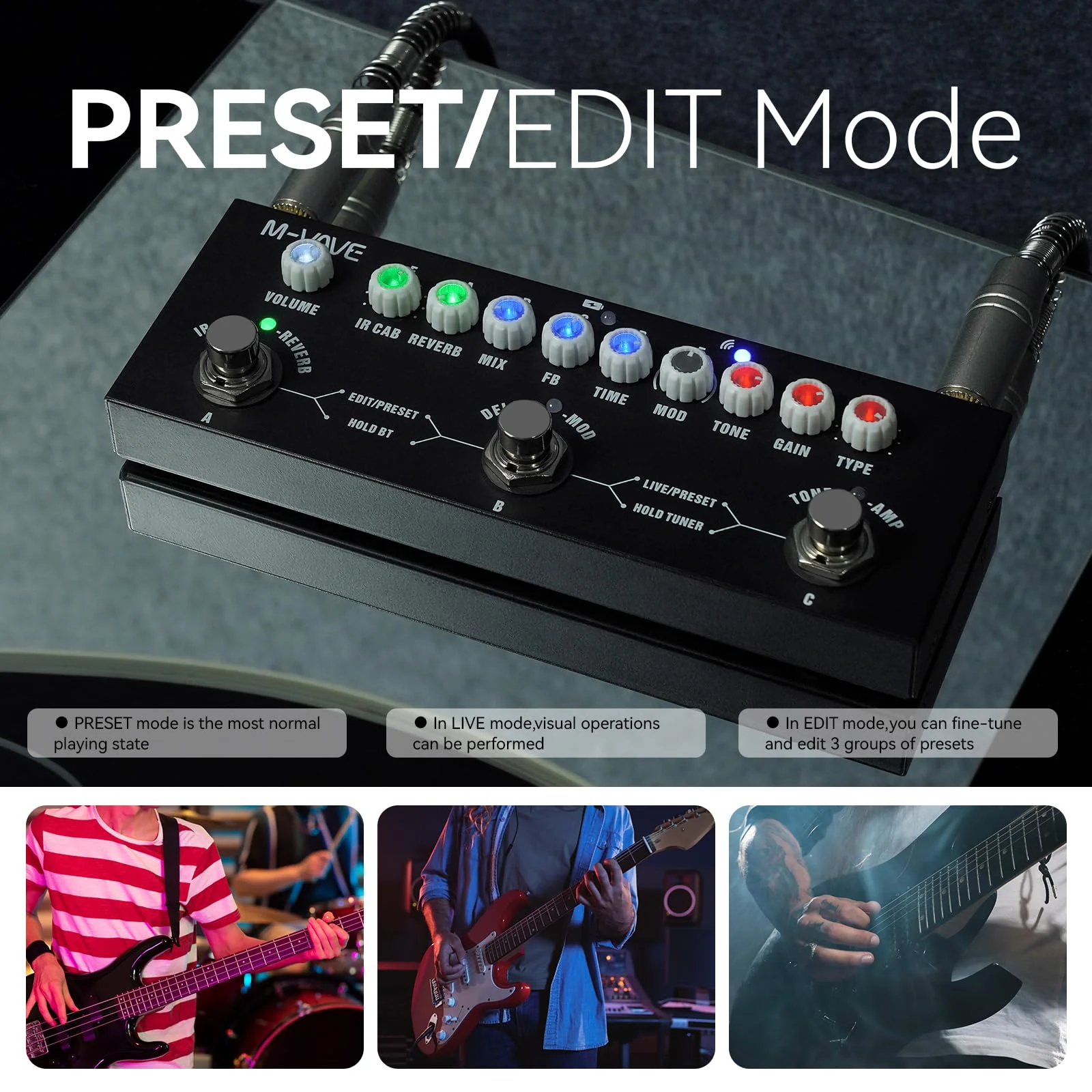 Multi Effects Guitar Pedal, Reverb Guitar Pedal, Delay, Chorus, Phaser, with IR Loading 9 AMP Models, CUBE-BABY Reverb Effect Pedal, Support Recording, Bluetooth 5.0 - Image 4