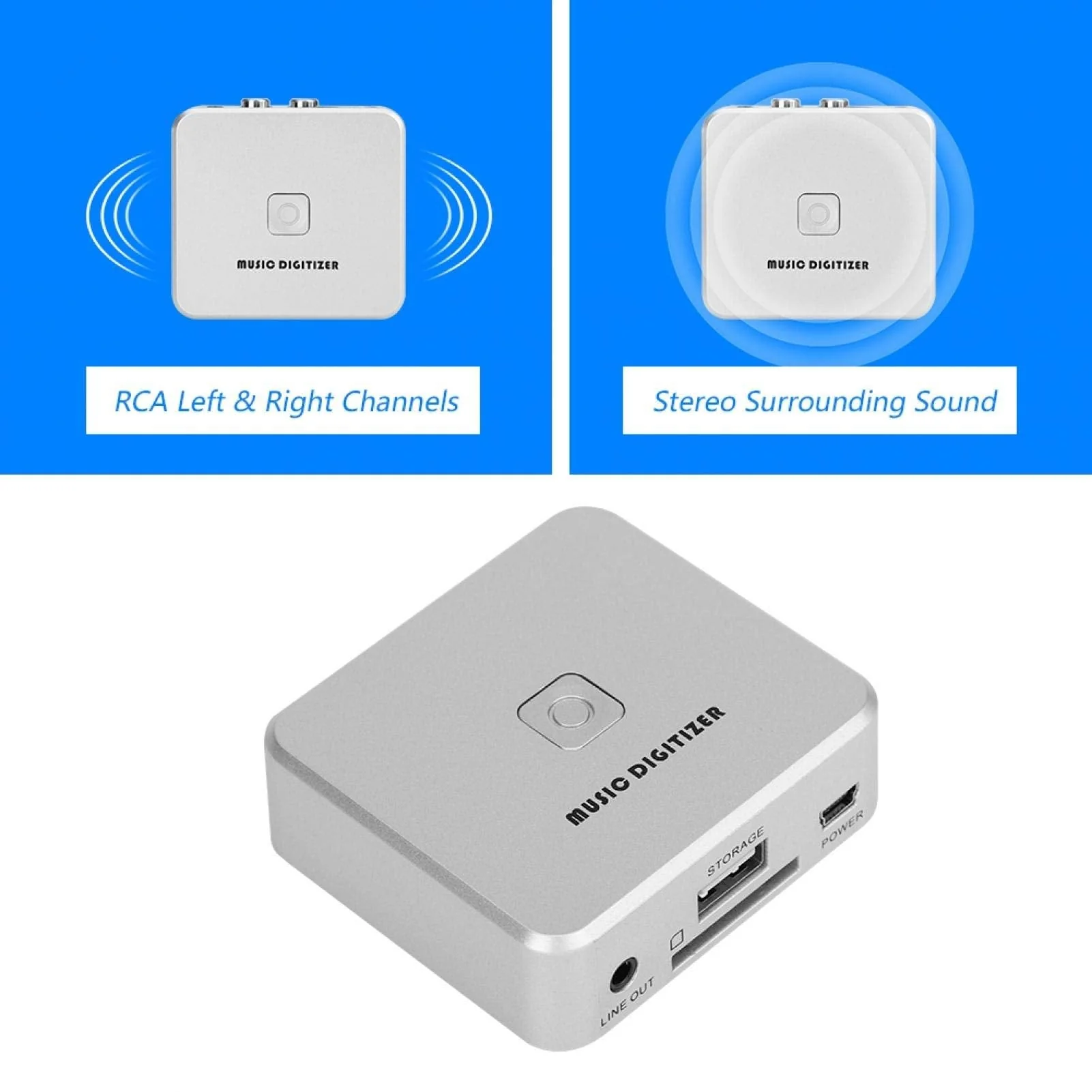 Multifunctional MP3 Digitizer Audio Capture Box Left Right Channels Music Digitizer Support U Disk SD Card - Image 3