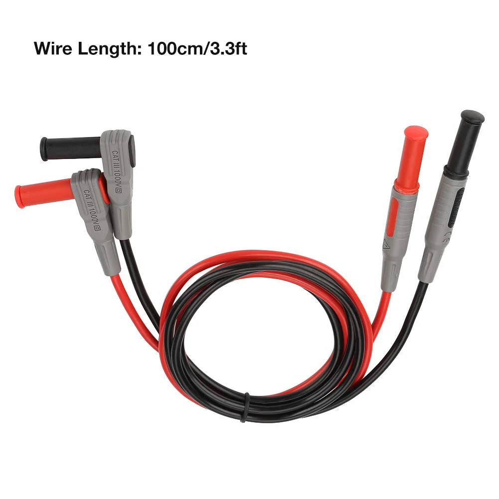 Multimeter Probe Test Cable, P1033 4 mm Test Leads, Banana Plug Test Lead, Angle to Straight Multimeter Wire Cable, Test Leads for Multimeter - Image 2