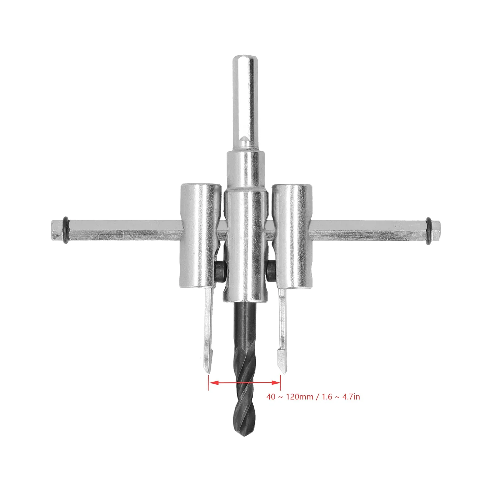 Munefe Adjustable Circular Hole Cutter, Sheet Metal Hole Cutter, Beam Cutter for Circular Saws for Wood, Plastic, Acrylic, Plasterboard, Ventilated Concrete, etc. (40-120 mm) 40-120 mm - Image 3