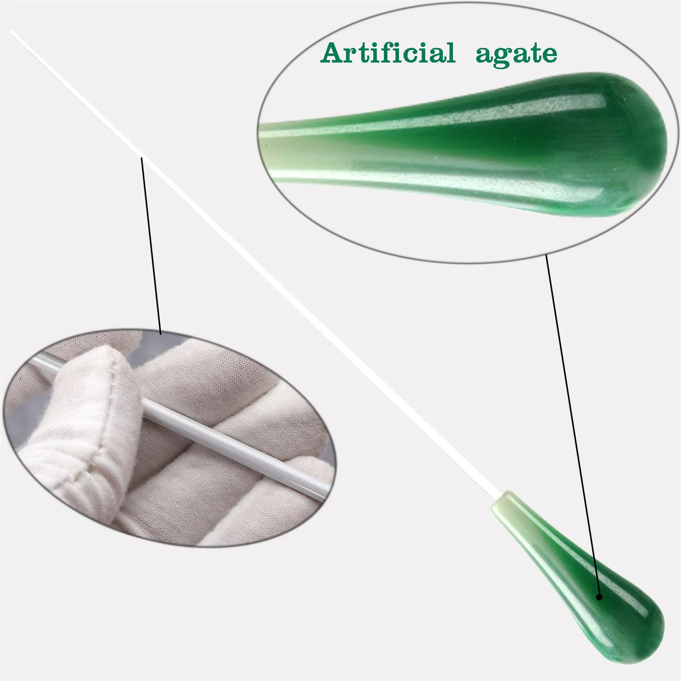 Music Baton Orchestra Baton Imitation Agate Handle Music Conducting Baton (Green Handle) Green Handle - Image 3