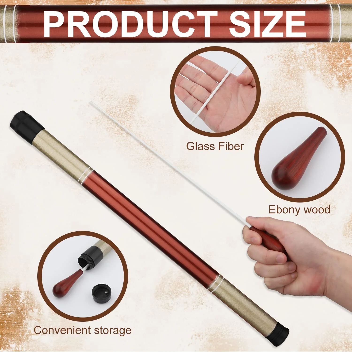 Music Baton Orchestra Baton Music Conducting Baton Orchestra Conductor Baton with Pear Shaped Handle (Rosewood) - Image 2
