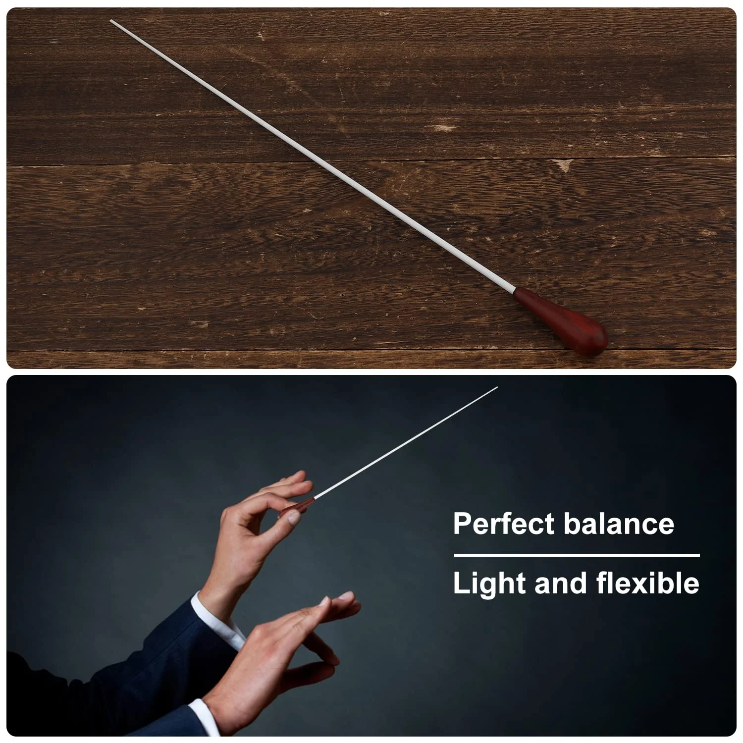 Music Baton Orchestra Baton Music Conducting Baton Orchestra Conductor Baton with Pear Shaped Handle (Rosewood) - Image 4