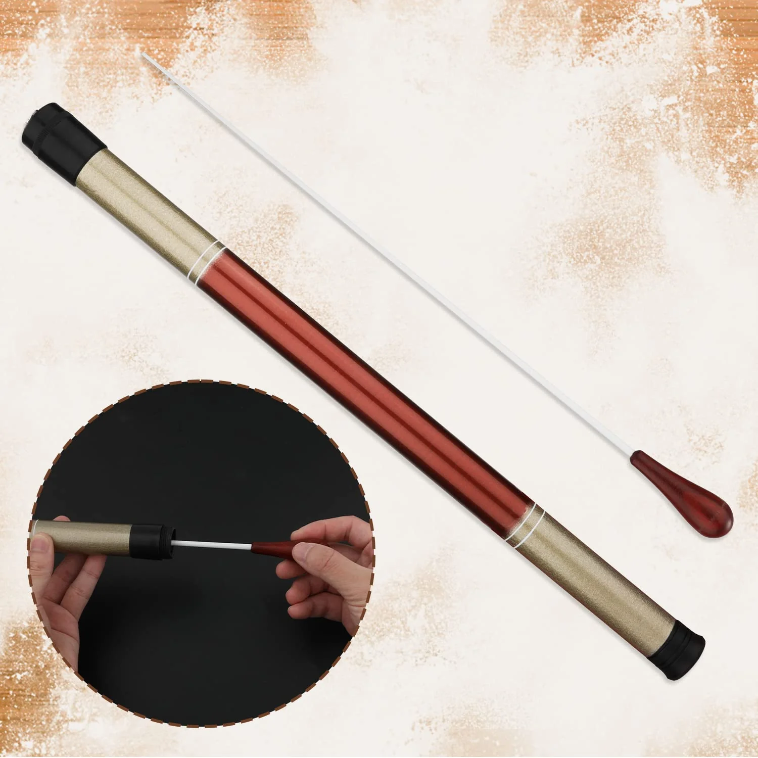 Music Baton Orchestra Baton Music Conducting Baton Orchestra Conductor Baton with Pear Shaped Handle (Rosewood) - Image 6