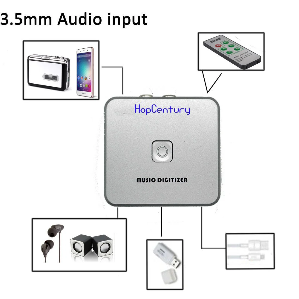 Music Digitizer CD Recorder for Music Audio Capture Device Cassette MP3 Recorder Converter with 3.5mm & RCA Line Input - Image 6