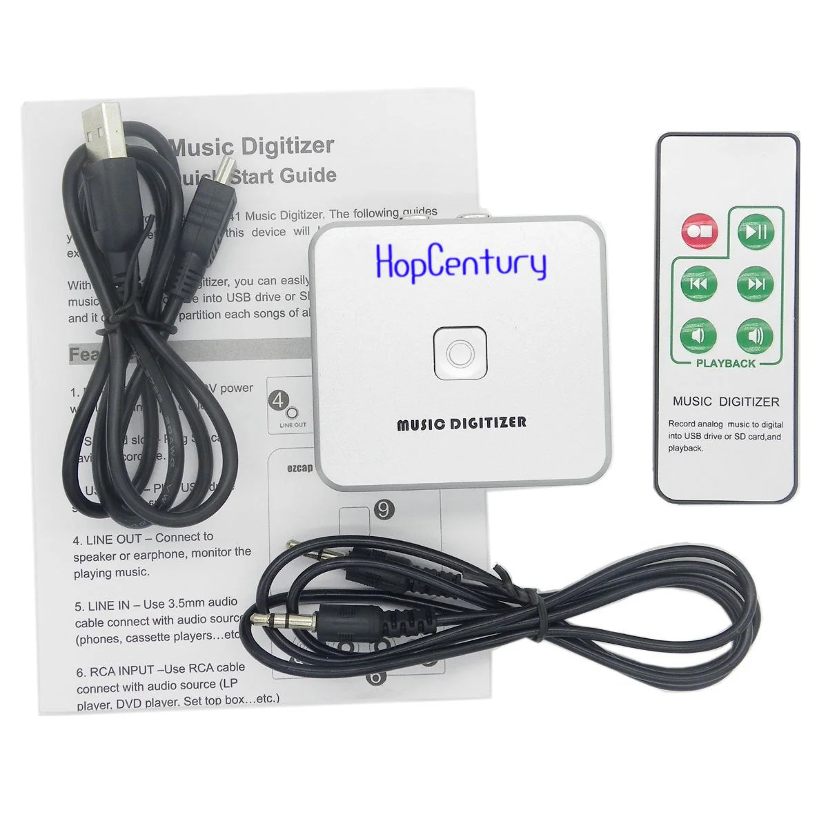 Music Digitizer CD Recorder for Music Audio Capture Device Cassette MP3 Recorder Converter with 3.5mm & RCA Line Input - Image 8