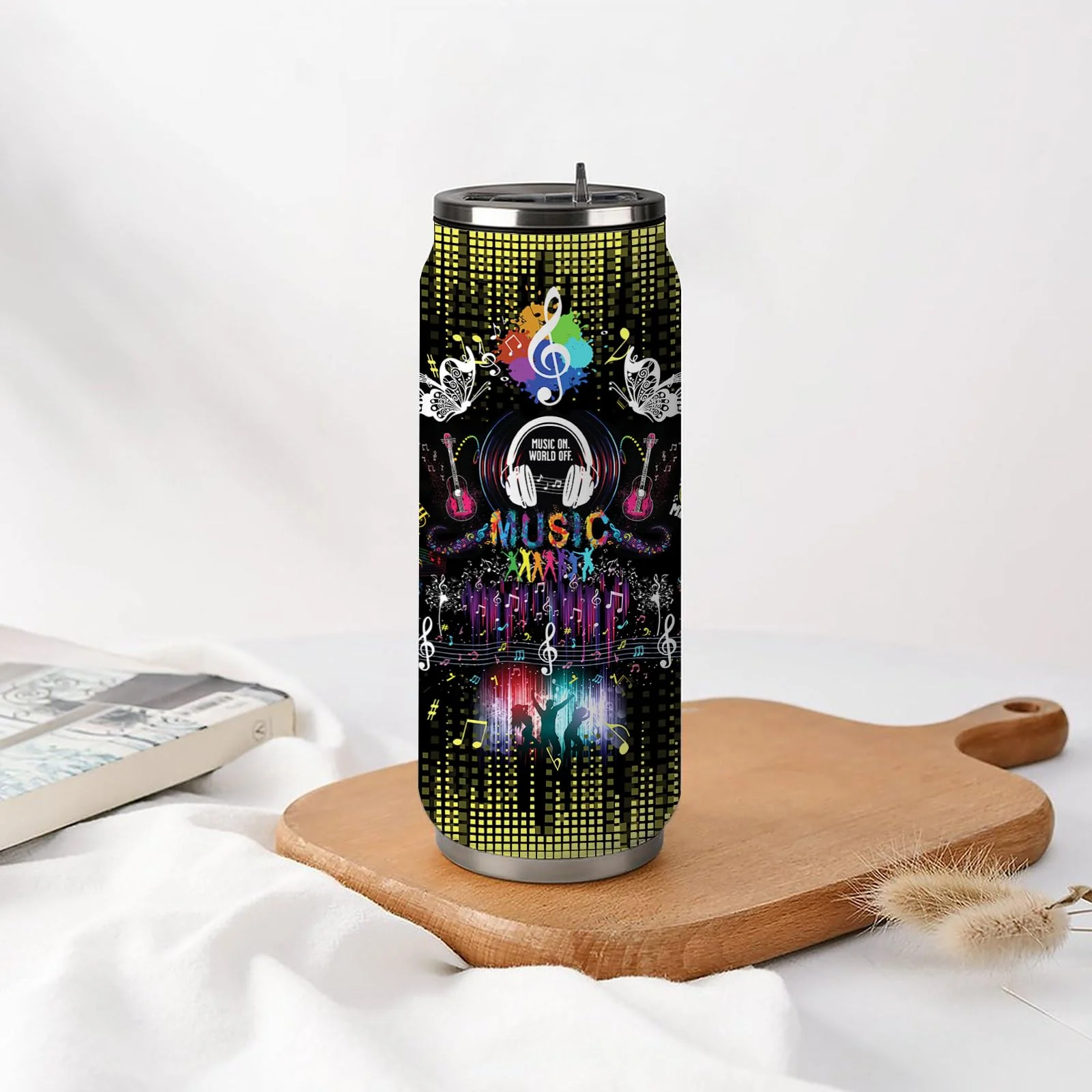 Music Notes Stainless Steel Insulated Tumbler With Straw Lid, Musical Lovers Gift For Musician As Music Themed Gifts 17 Oz 17 ounces - Image 6