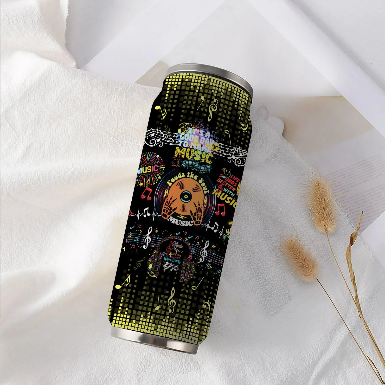 Music Notes Stainless Steel Insulated Tumbler With Straw Lid, Musical Lovers Gift For Musician As Music Themed Gifts 17 Oz 17 ounces - Image 7
