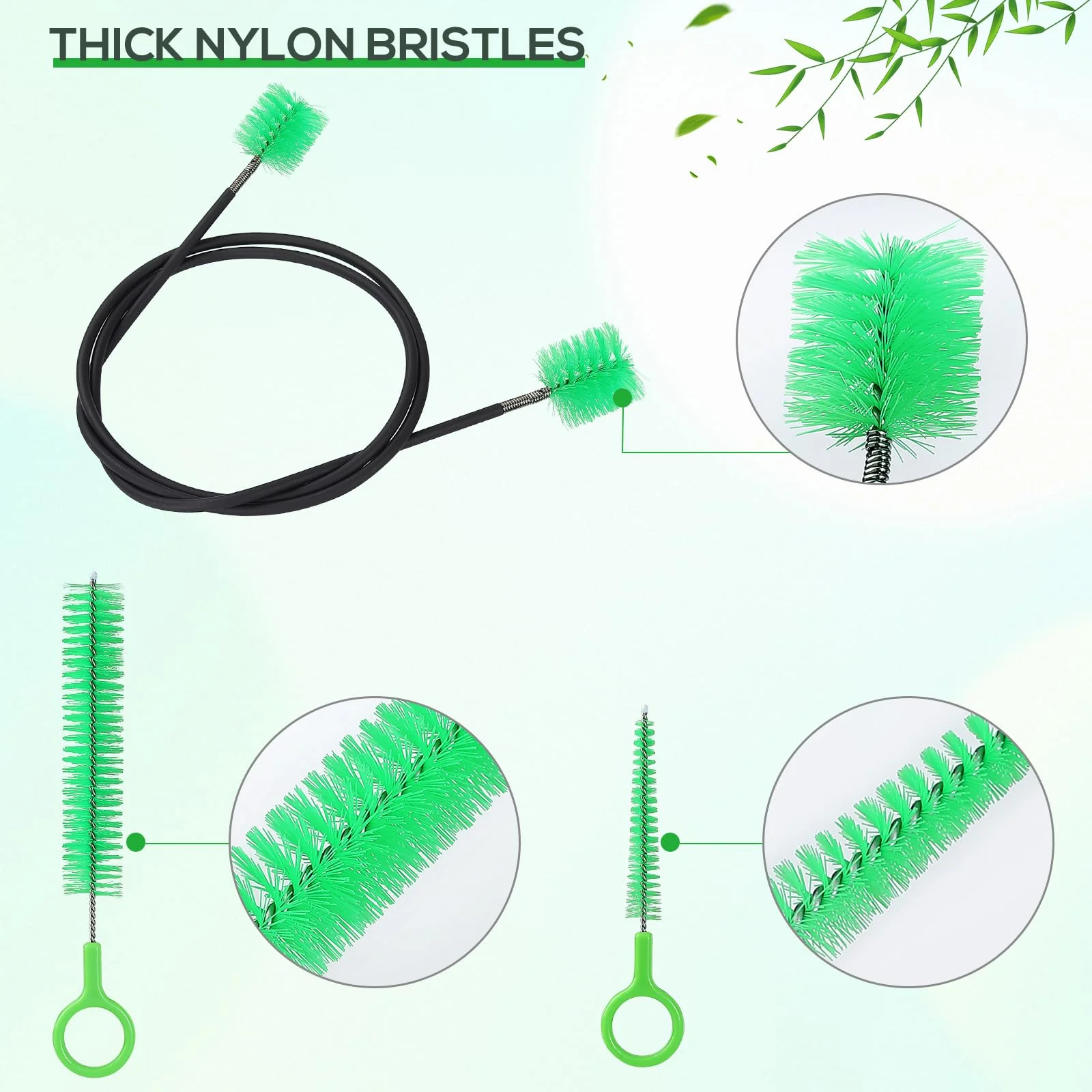 Musical Instrument Care 4 Pieces trumpet cleaning Snake Brush care kit, Brass Mouthpiece & Cup Brush for Trumpet, Trombone Brush,Mouthpiece Brush Valve Brush Flexible Brush - Image 2