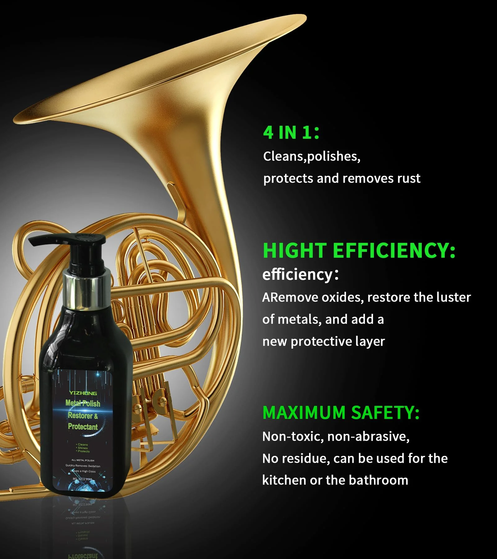 Musical Instrument Polishing Cleaning, Rust Removal, Restoration & Oxidation Protection Kit Various Instruments, Suitable for Brass, Silvering,Chrome-Plated Metal, Stainless Steel Surfaces - Image 2