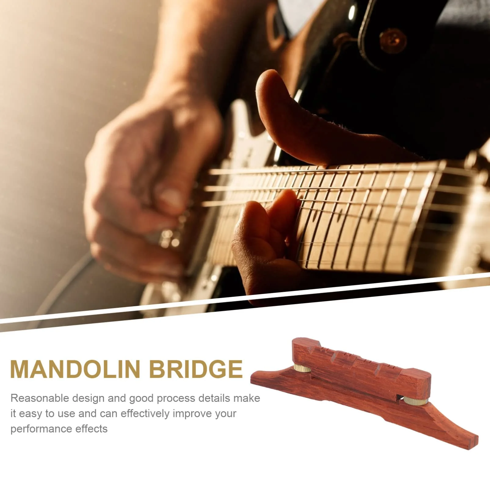 Musical Instruments Guitar Accesories Ebony Mandolin Bridge Adjustable Guitar Strings Bridges Compensated Guitar Replacement Parts Accessories Musical Instrument Guitar Accessories - Image 5